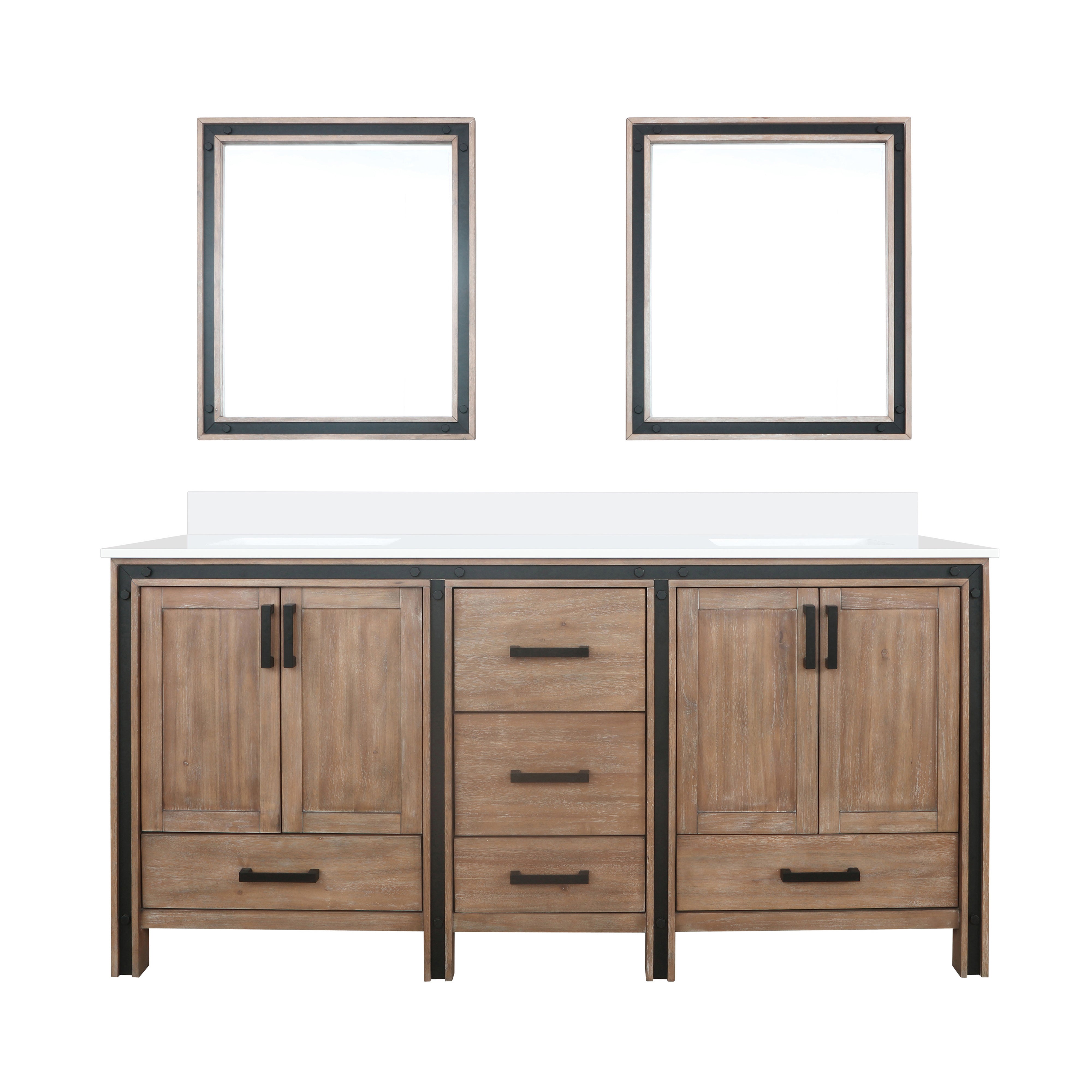 Lexora Ziva 72 in W x 22 in D Double Bath Vanity