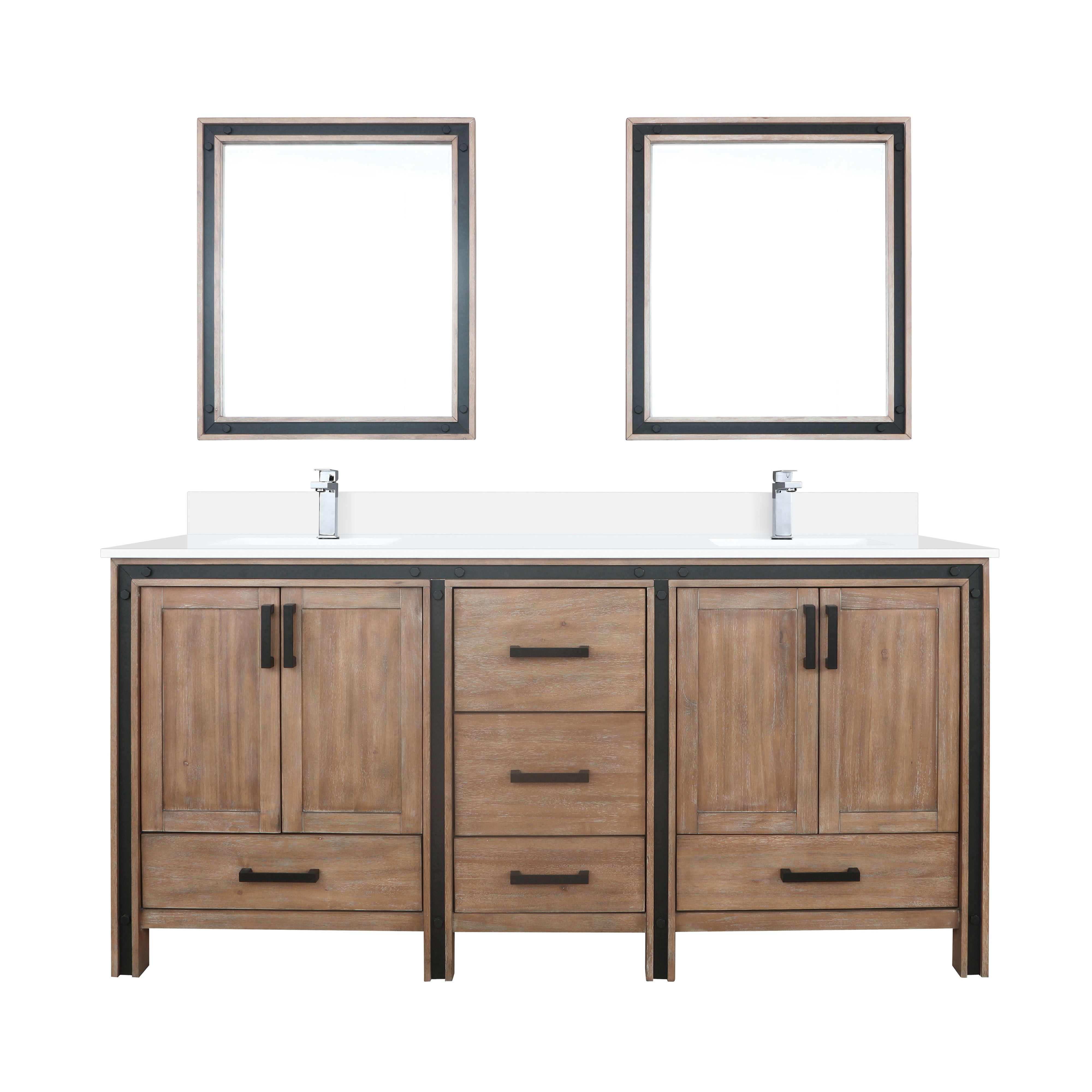 Lexora Ziva 72 in W x 22 in D Double Bath Vanity