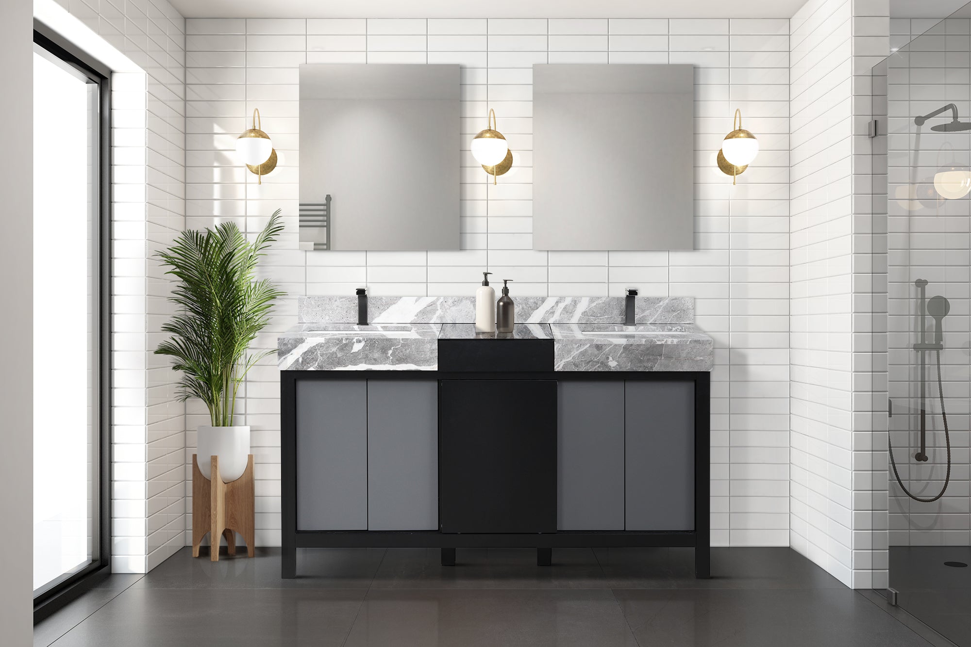 black and grey vanity