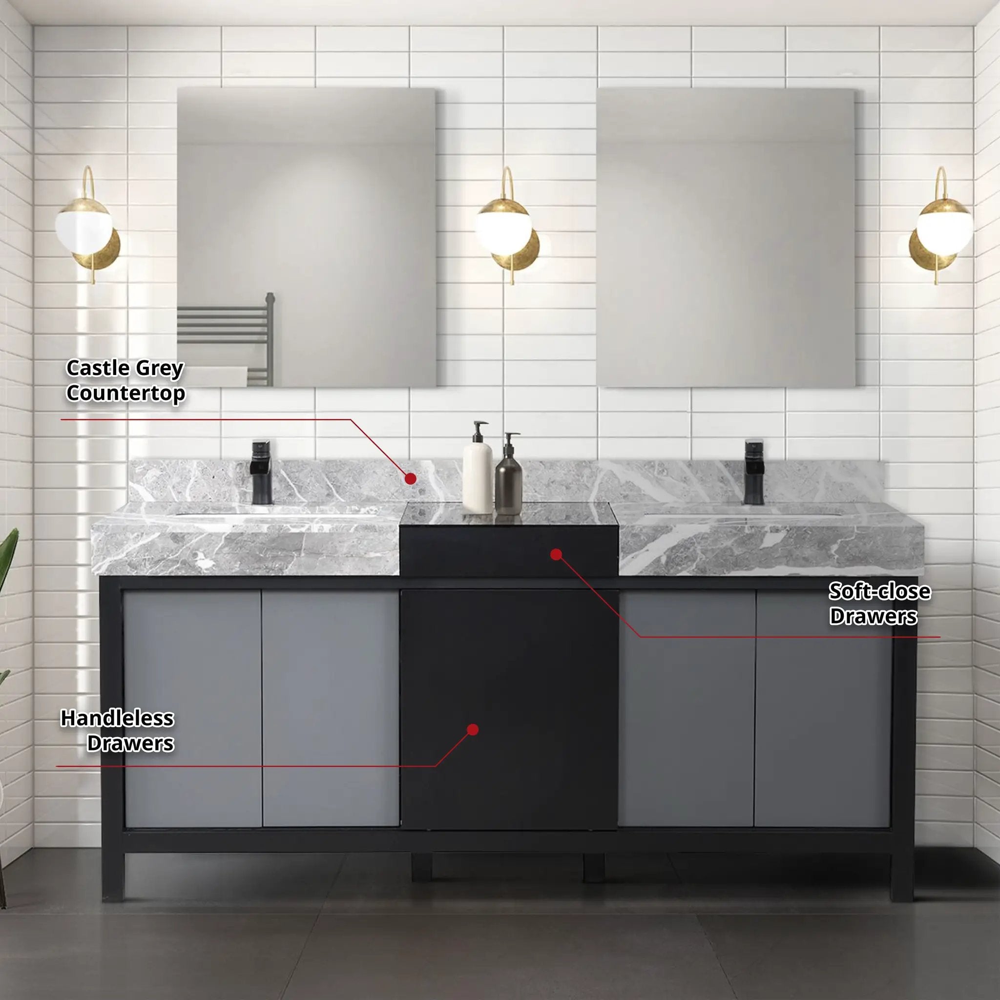 black and grey vanity