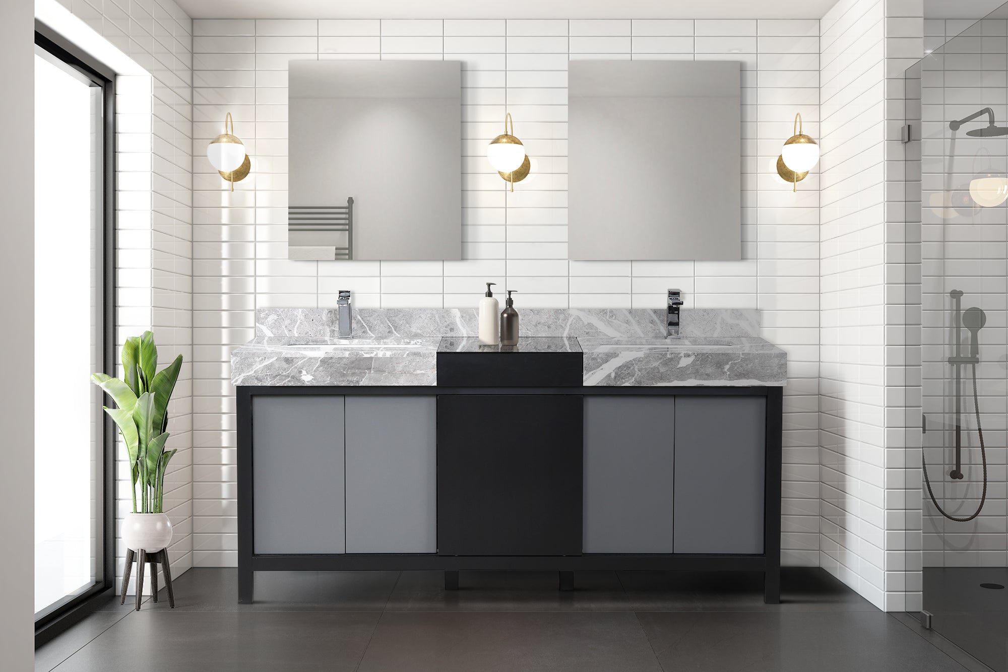 black and grey vanity