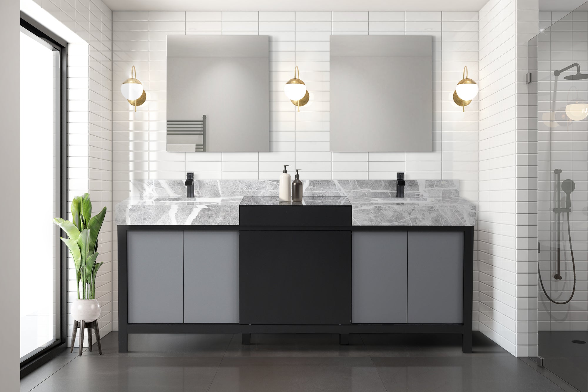 black and grey vanity