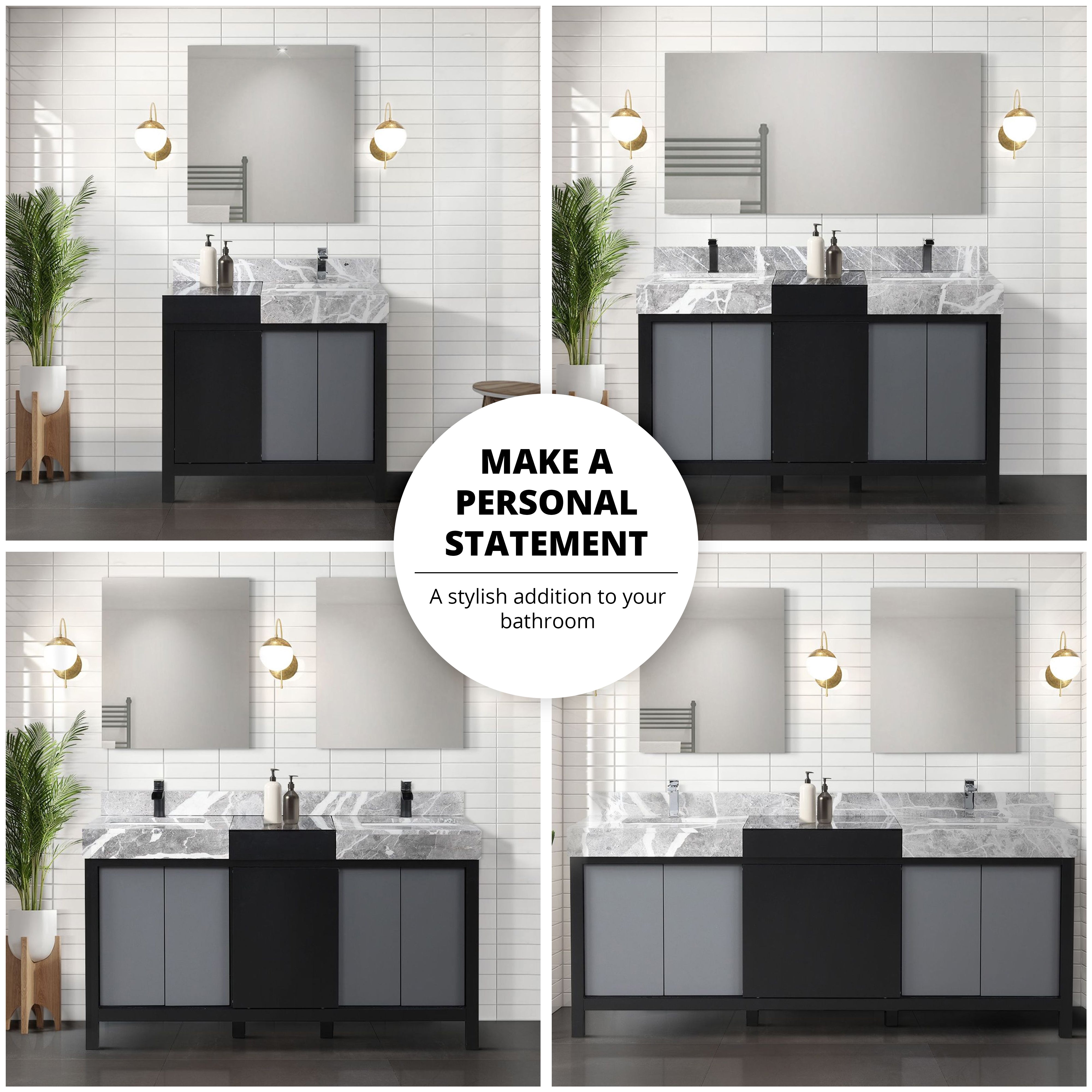 black and grey vanity