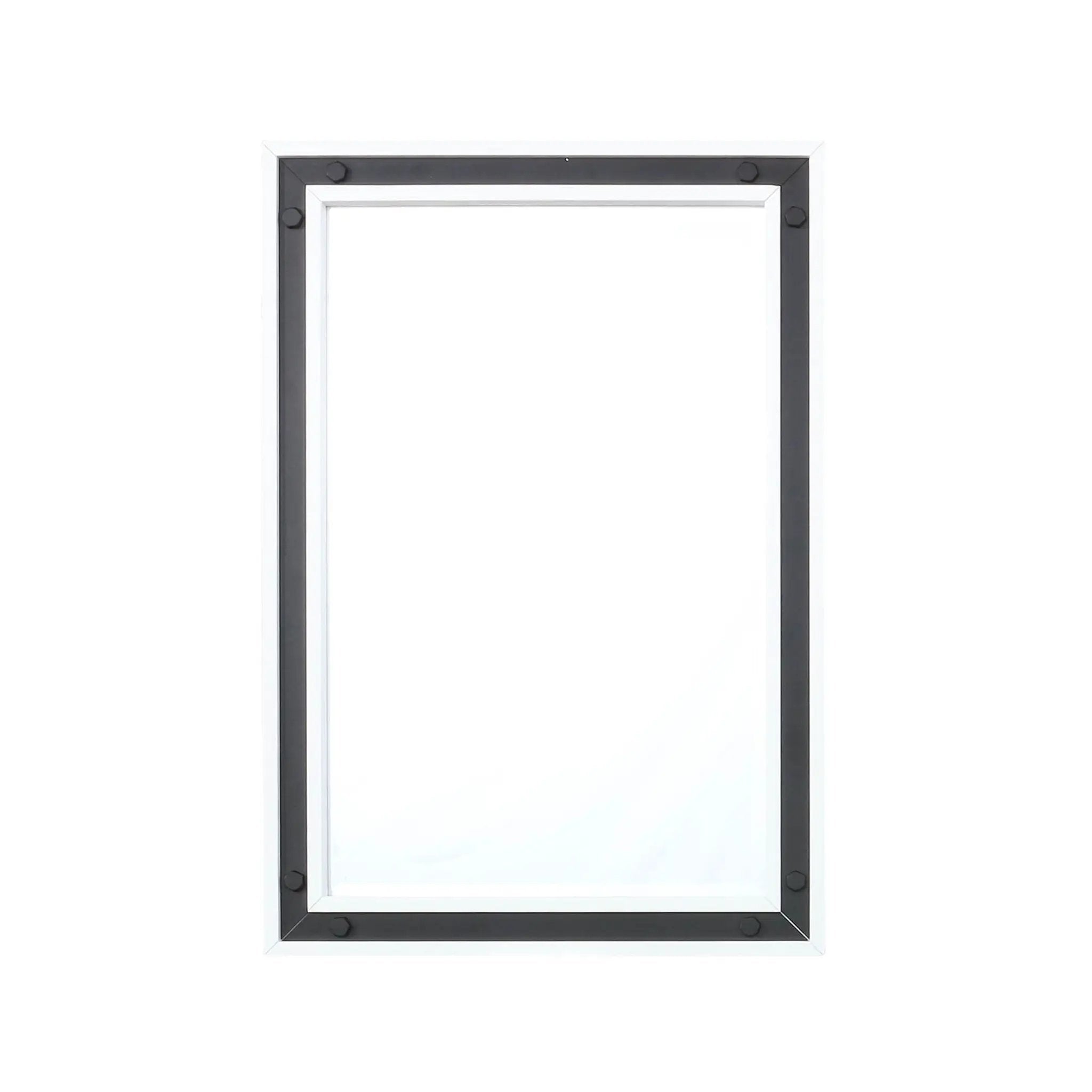 Lexora Ziva 22 in W x 32 in H Mirror with Black Metal Inlay by Lexora