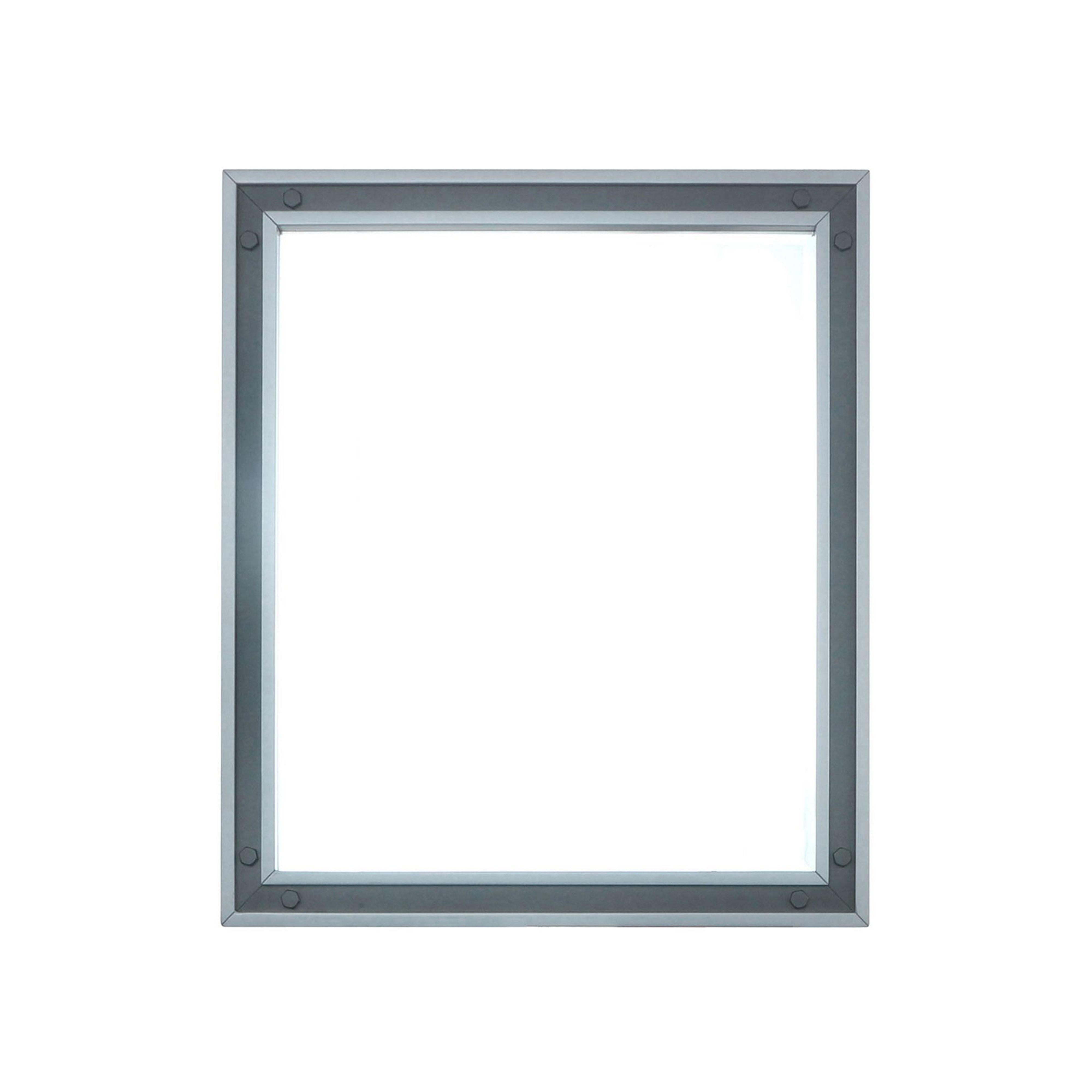 Lexora Ziva 28 in W x 32 in H Mirror with Black Metal Inlay