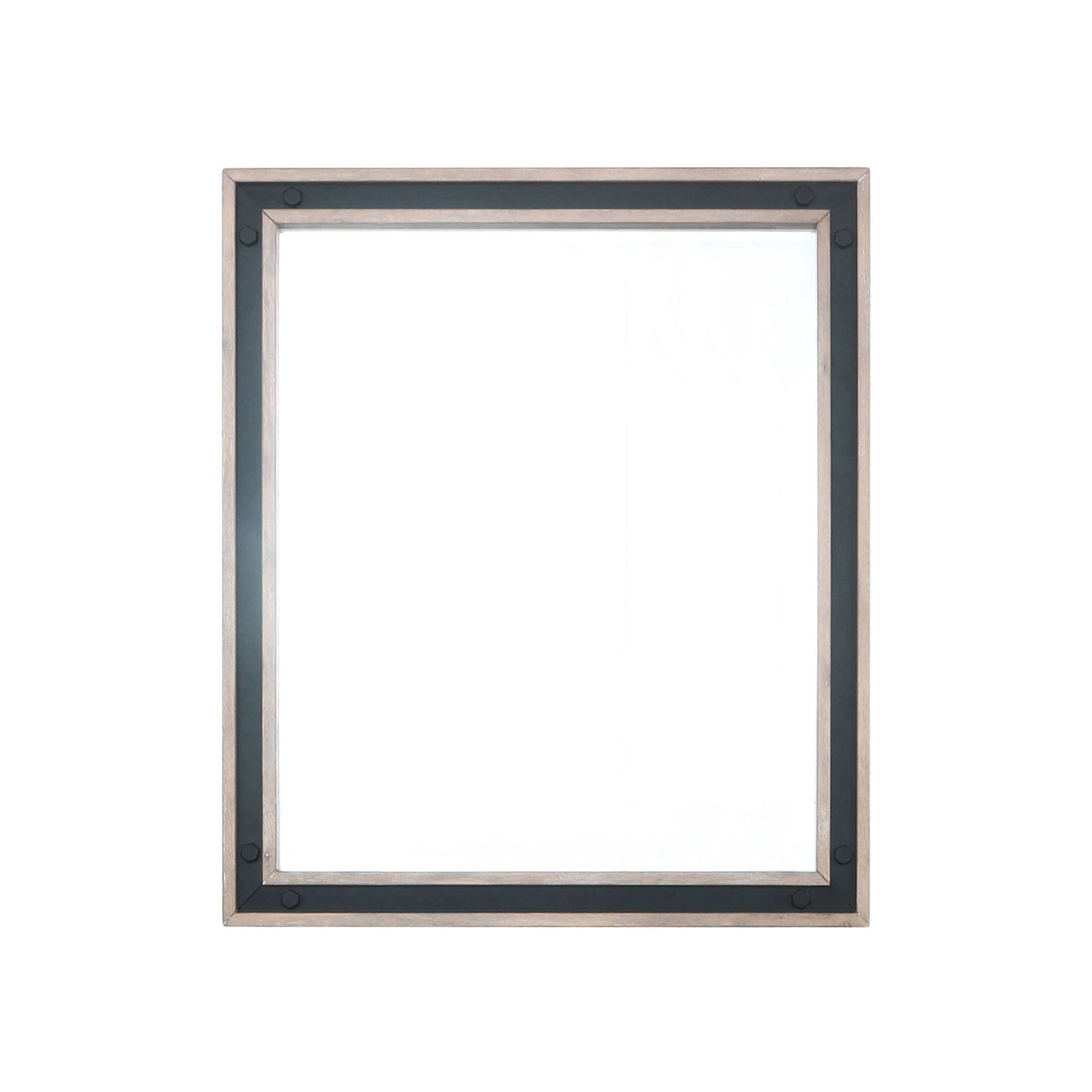 Lexora Ziva 28 in W x 32 in H Mirror with Black Metal Inlay