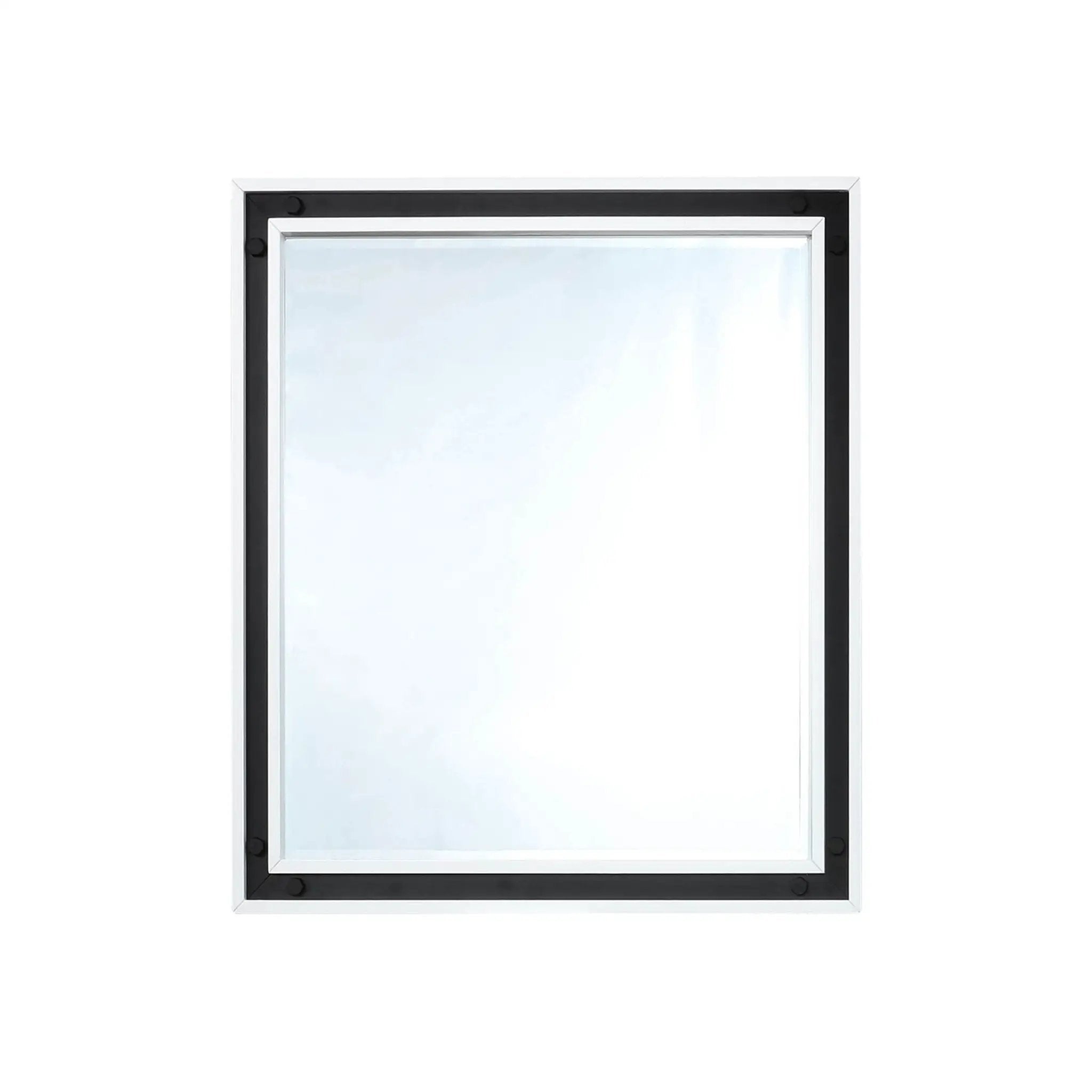 Lexora Ziva 30 in W x 32 in H Mirror with Black Metal Inlay by Lexora