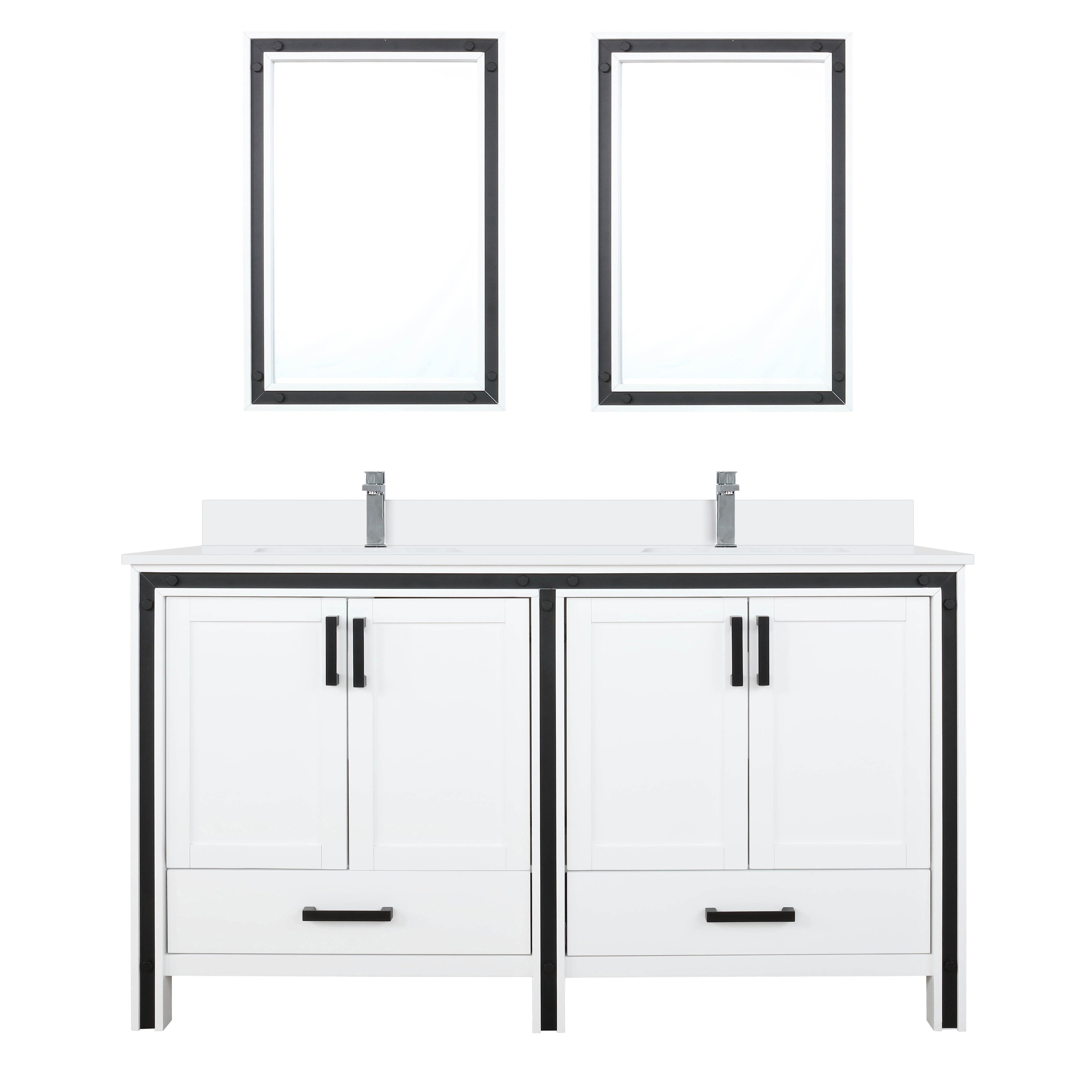Lexora Ziva 60 in W x 22 in D Double Bath Vanity