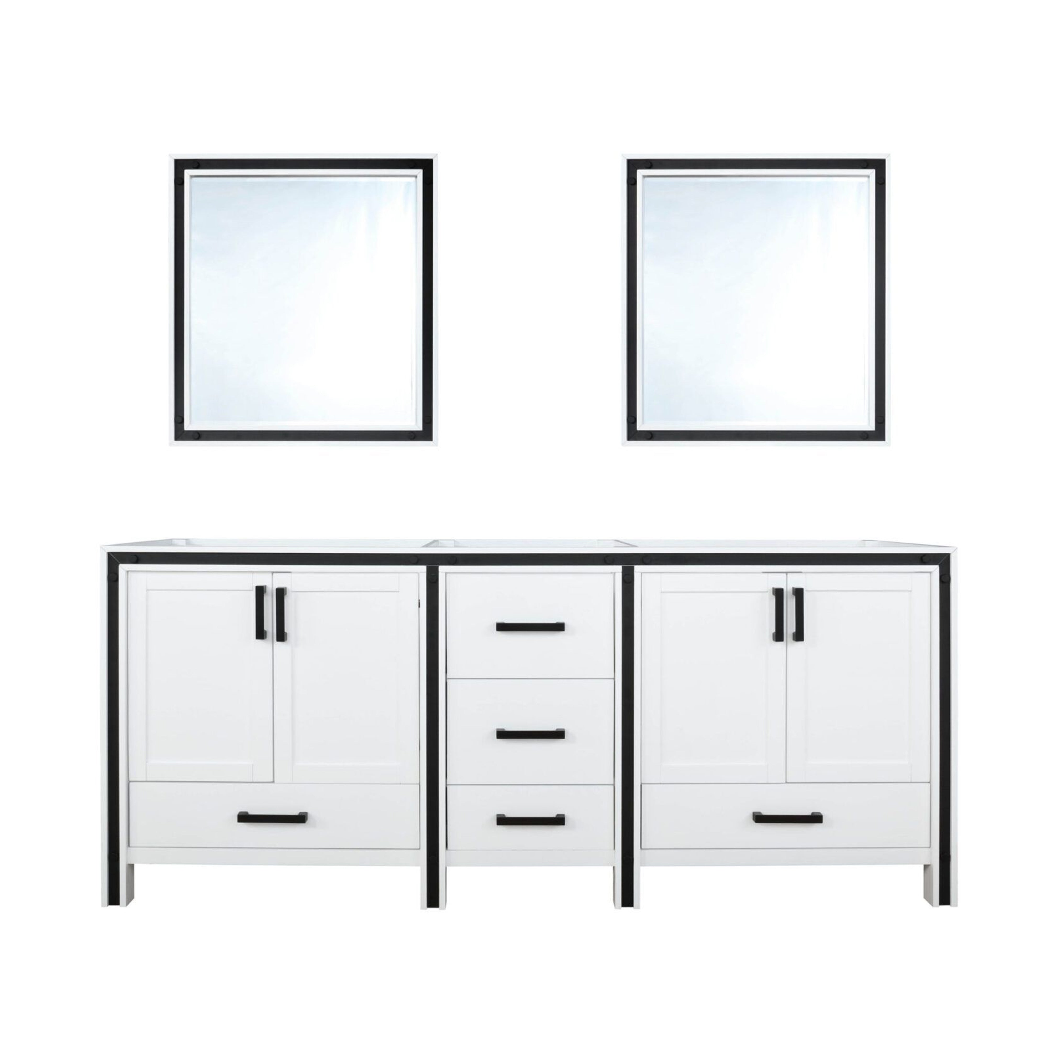 Lexora Ziva 72 in W x 22 in D Double Bath Vanity
