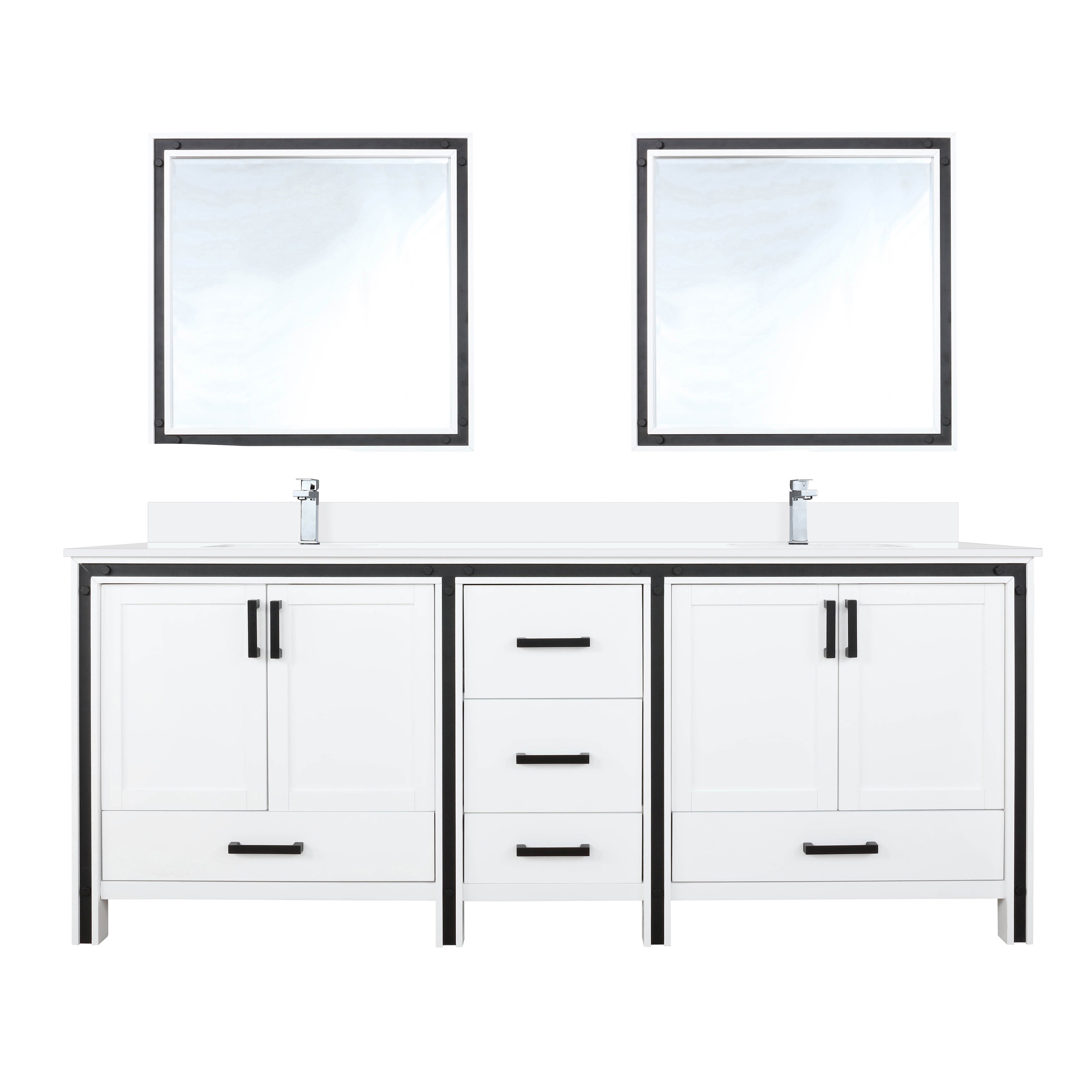 Lexora Ziva 80 in W x 22 in D Double Bath Vanity