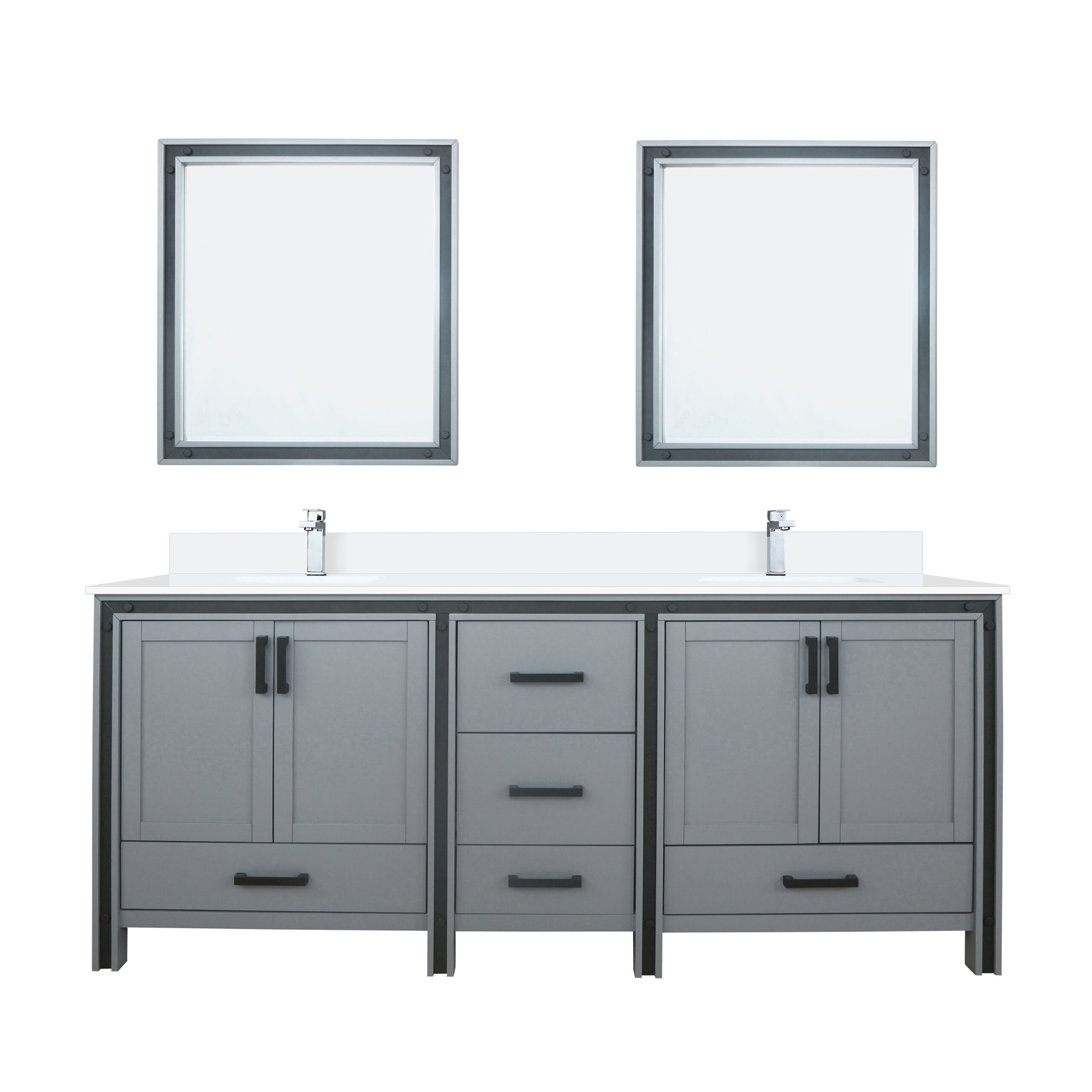 Lexora Ziva 80 in W x 22 in D Double Bath Vanity