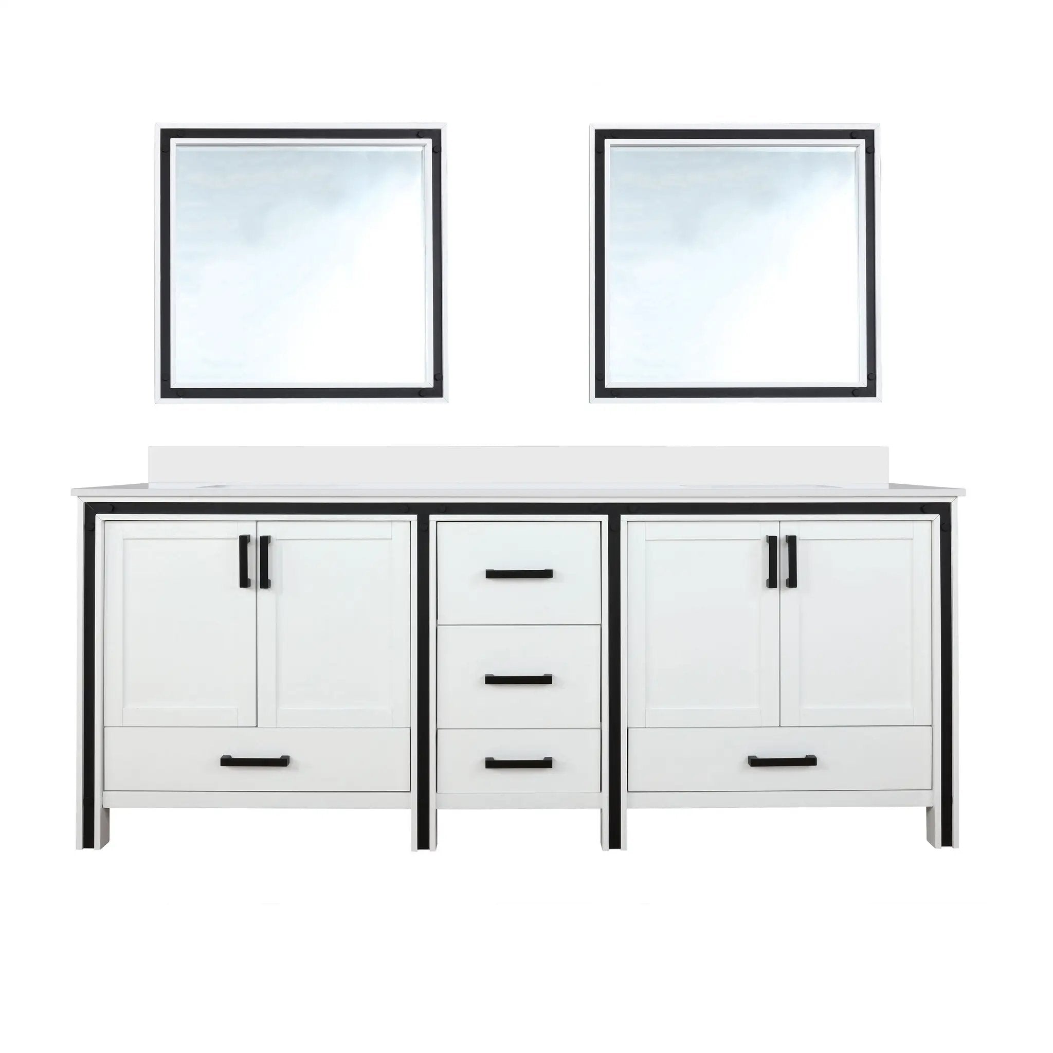 Lexora Ziva 84 in W x 22 in D Double Bath Vanity by Lexora