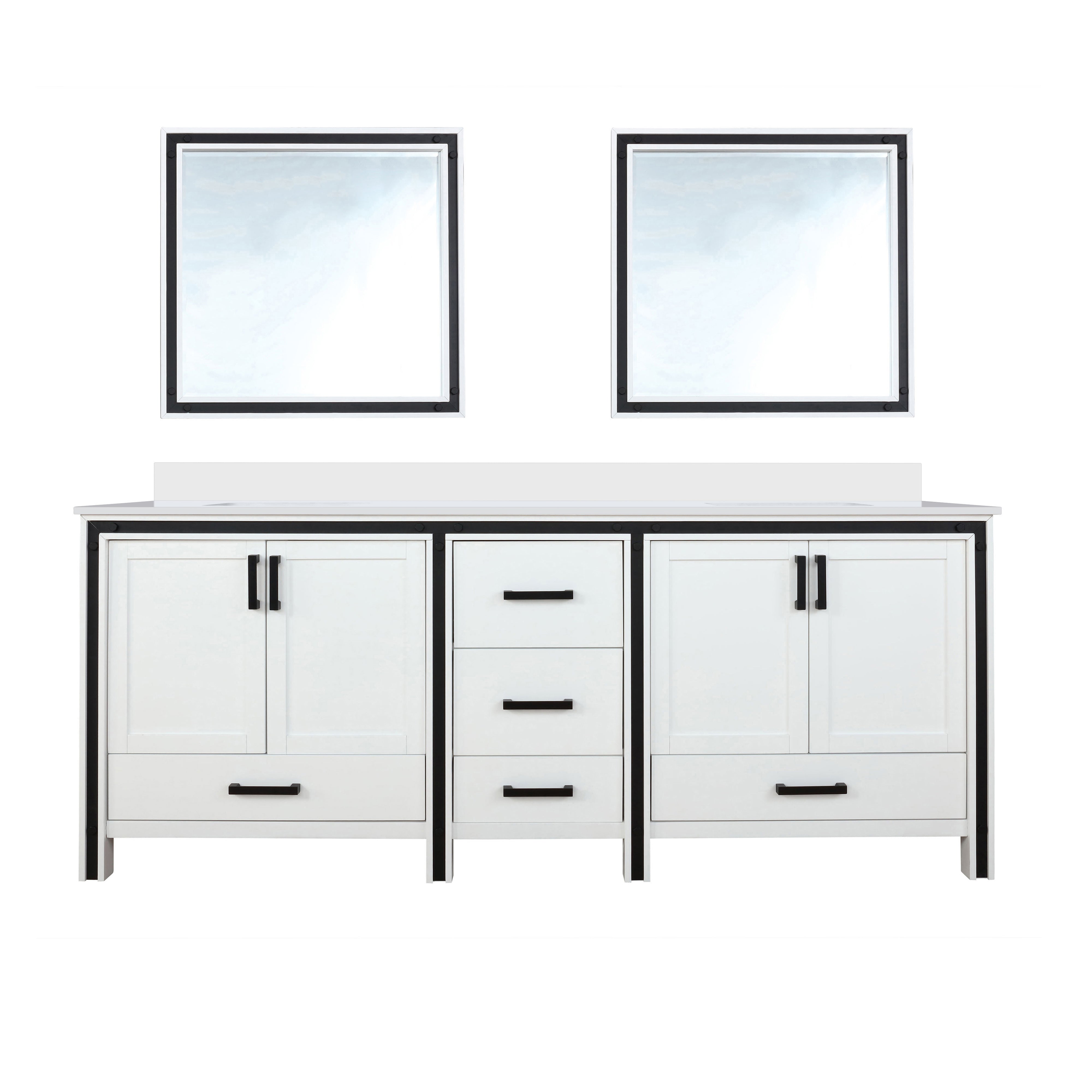 Lexora Ziva 84 in W x 22 in D Double Bath Vanity
