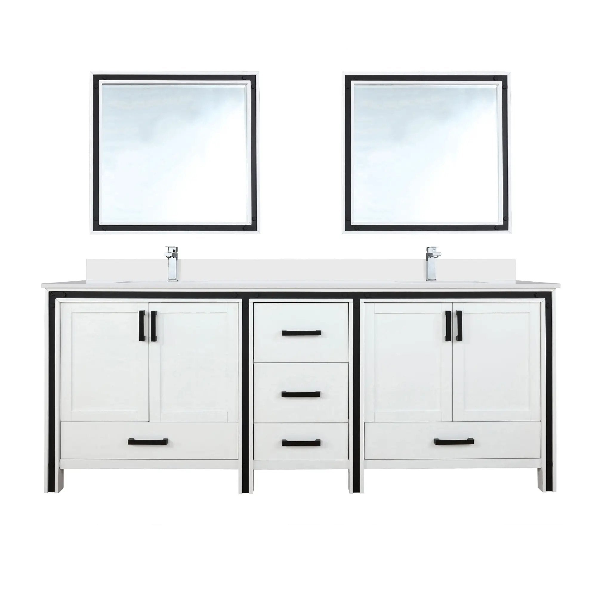 Lexora Ziva 84 in W x 22 in D Double Bath Vanity by Lexora