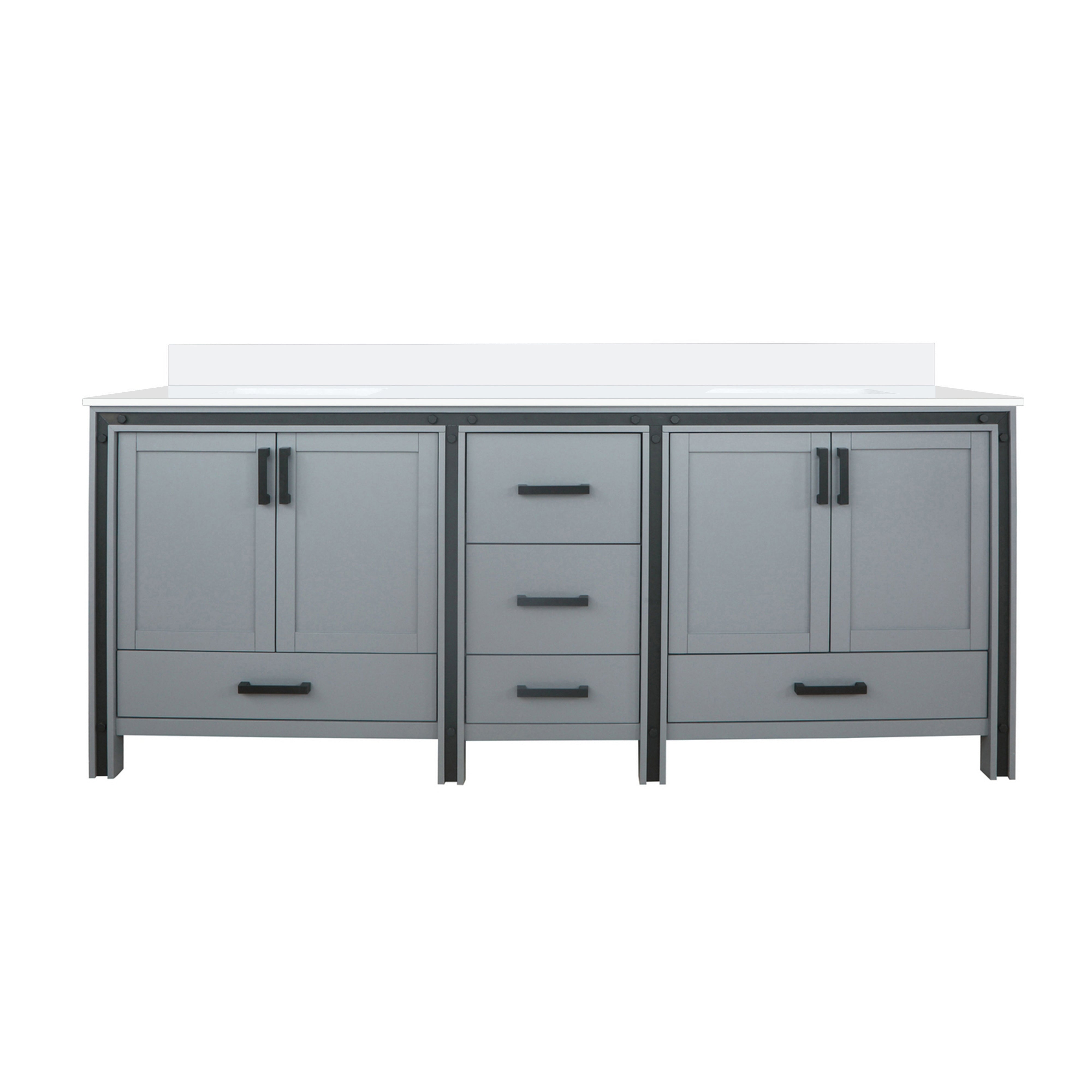 Lexora Ziva 84 in W x 22 in D Double Bath Vanity