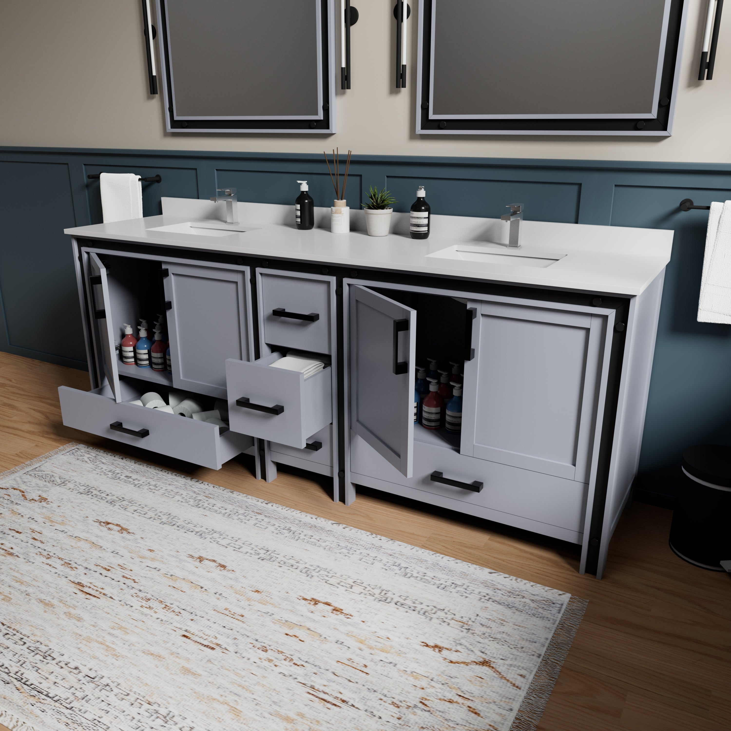 dark grey vanity