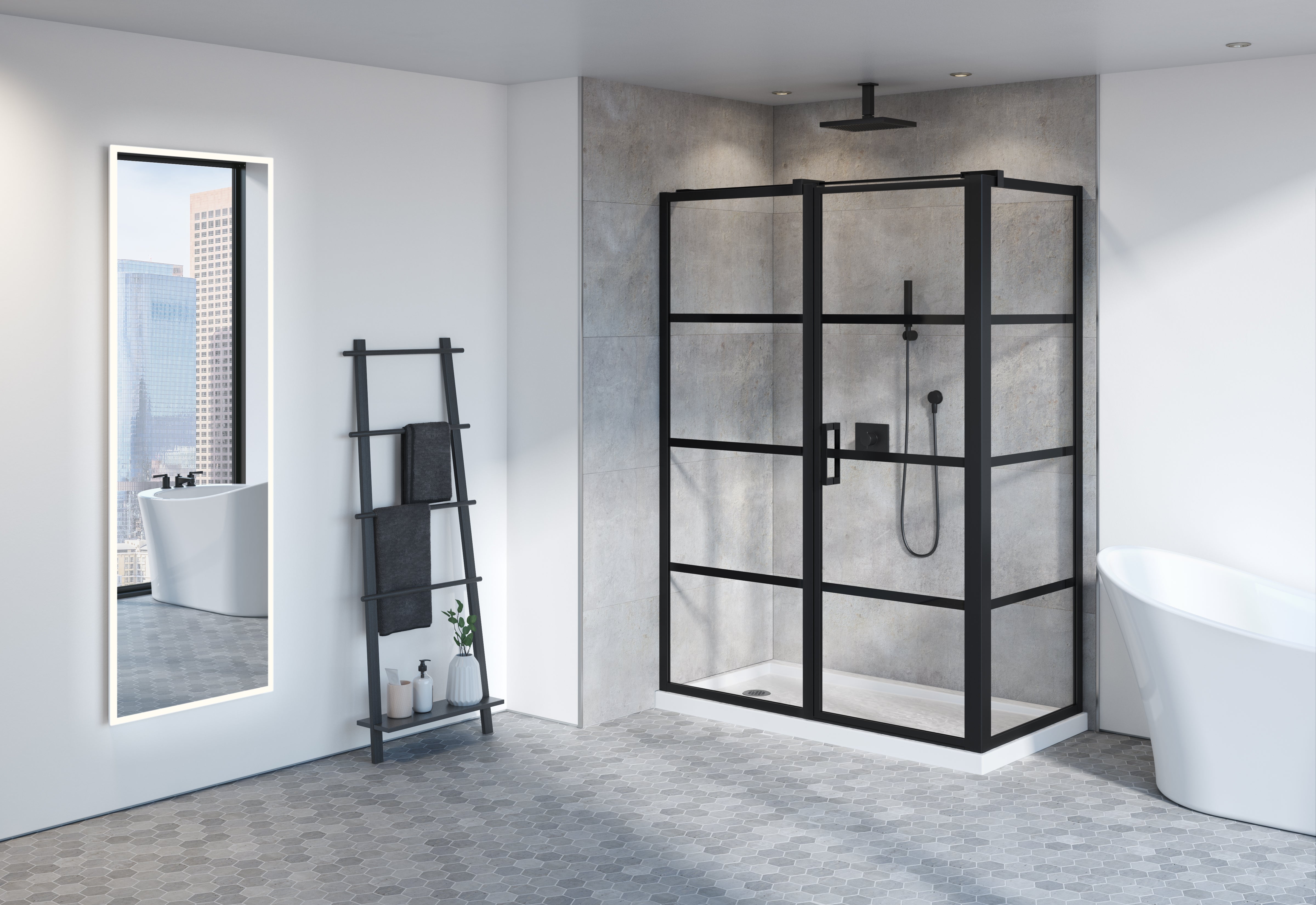 matte black shower door