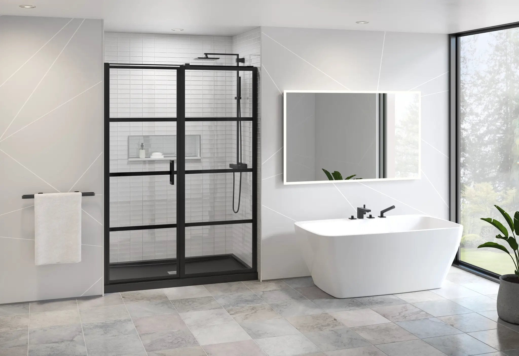 matte black shower door