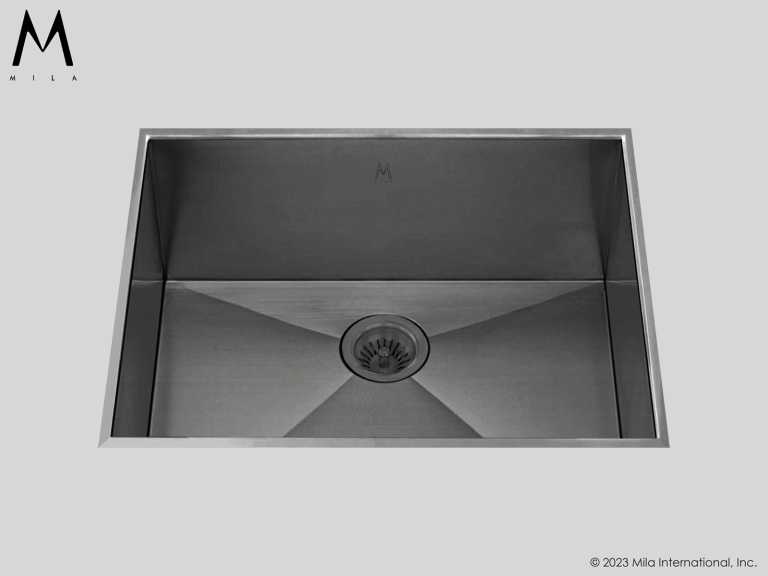 MILA PROFILE Low Profile Single Bowl Flush-Mount 24x 17.5 Kitchen Sink