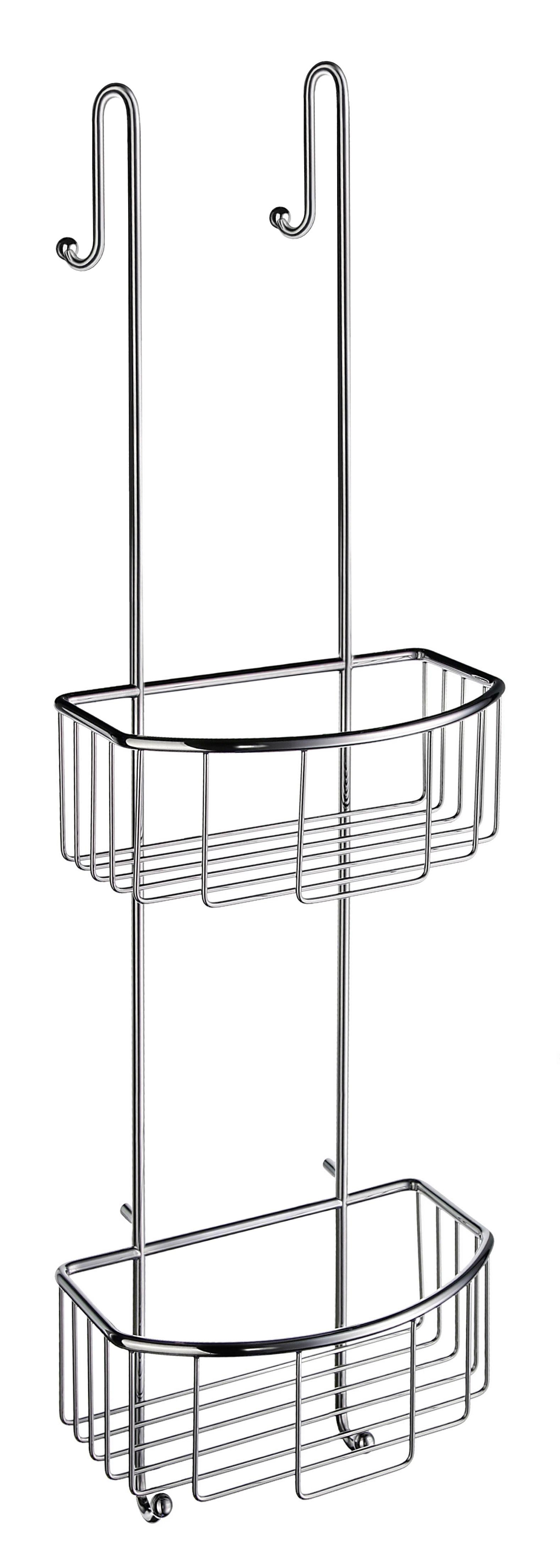 polished chrome shower basket