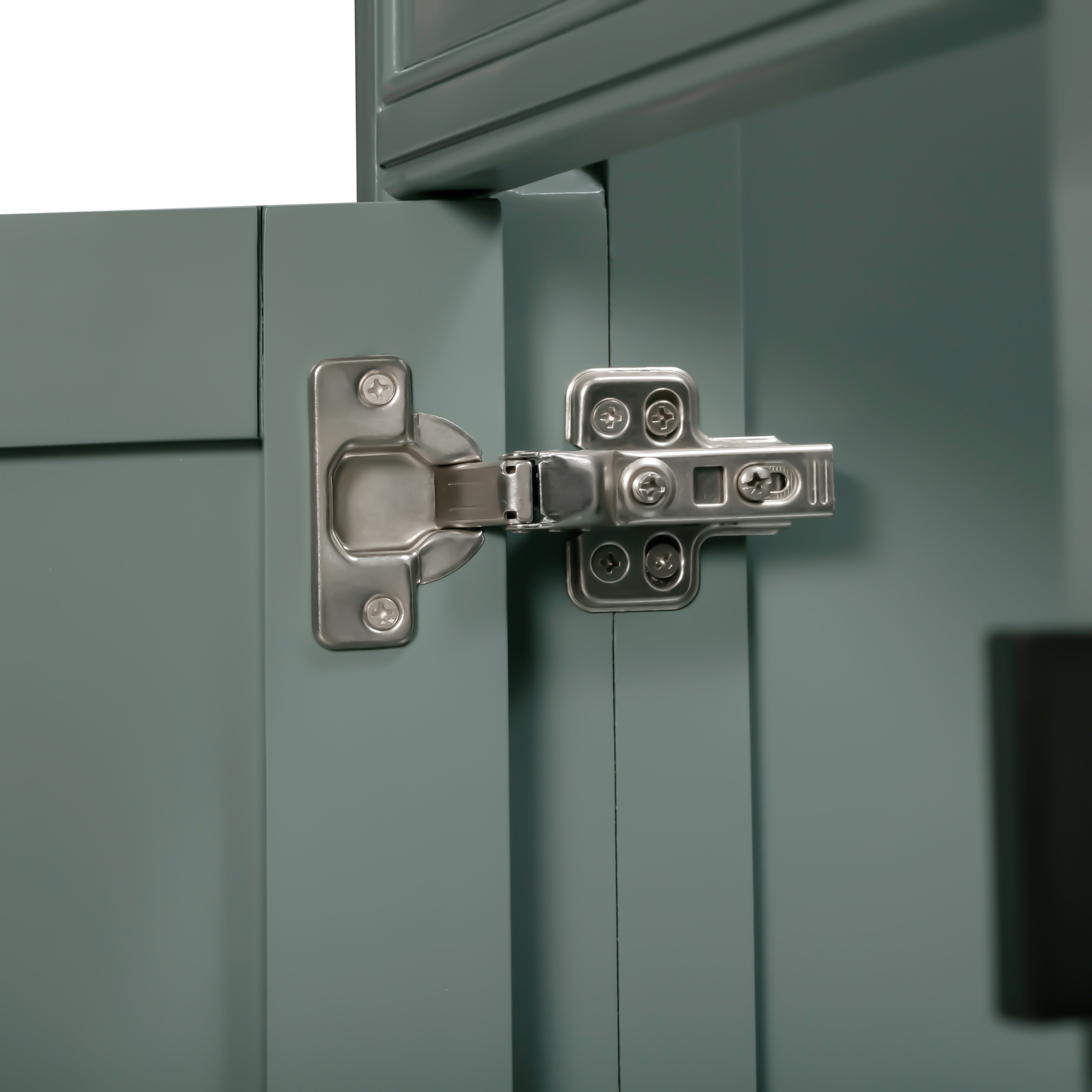 smoke green linen cabinet