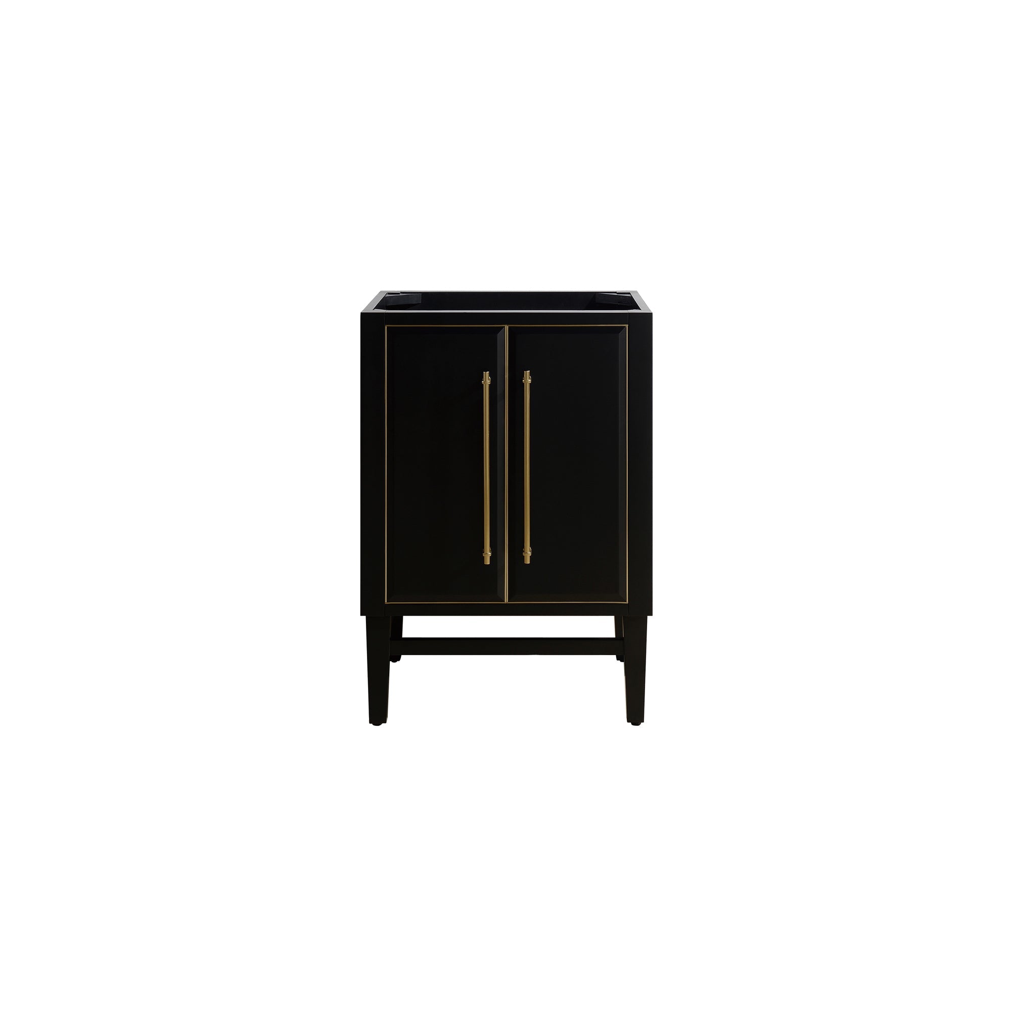 black/gold trim vanity base