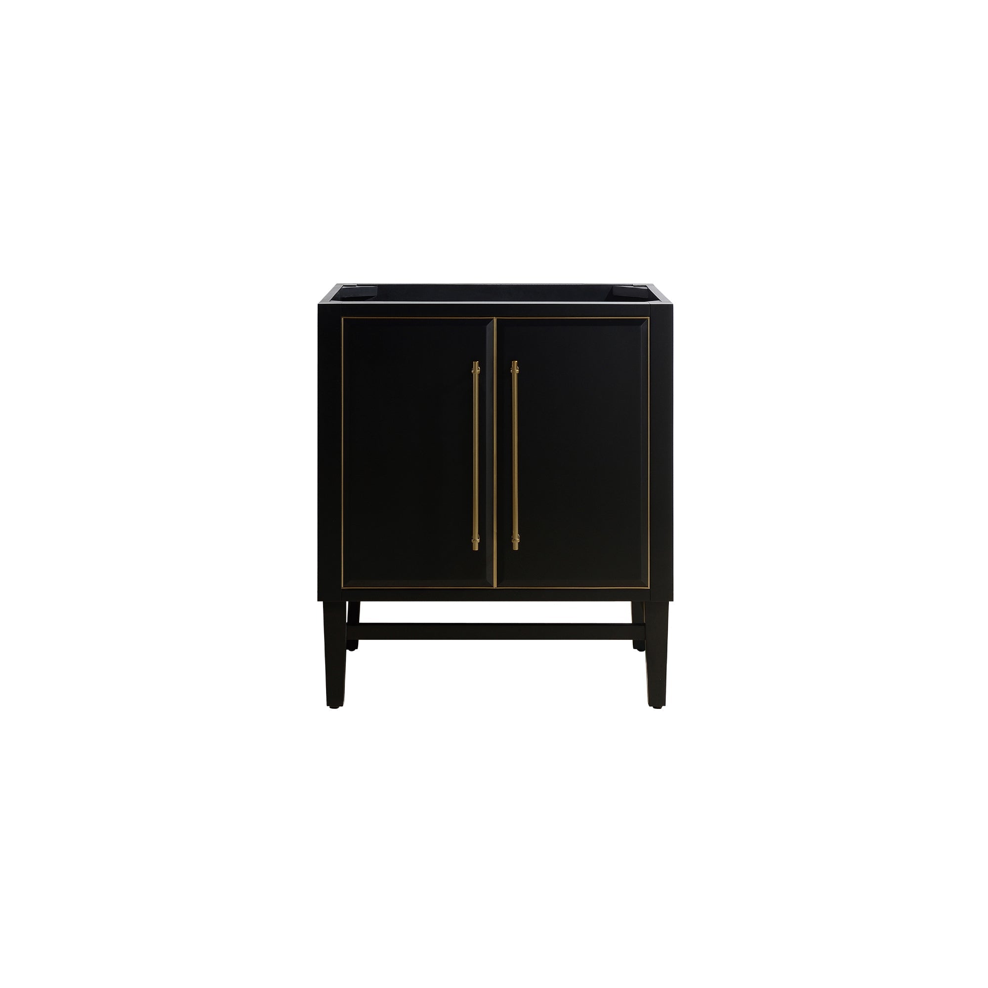 black/gold trim vanity base