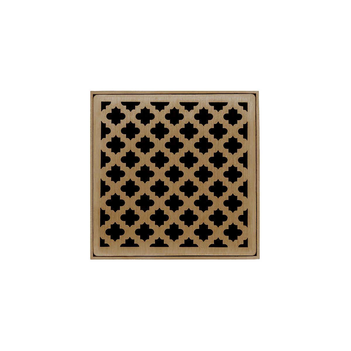 Infinity Drain 4" x 4" MD 4 Complete Kit with Moor Pattern Decorative Plate with PVC Drain Body, 2" Outlet
