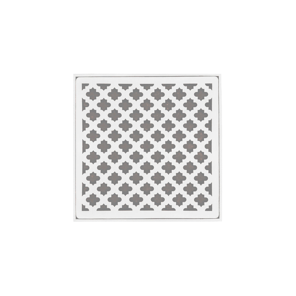 Infinity Drain 5" x 5" MD 5 Complete Kit with Moor Pattern Decorative Plate with PVC Drain Body, 2" Outlet