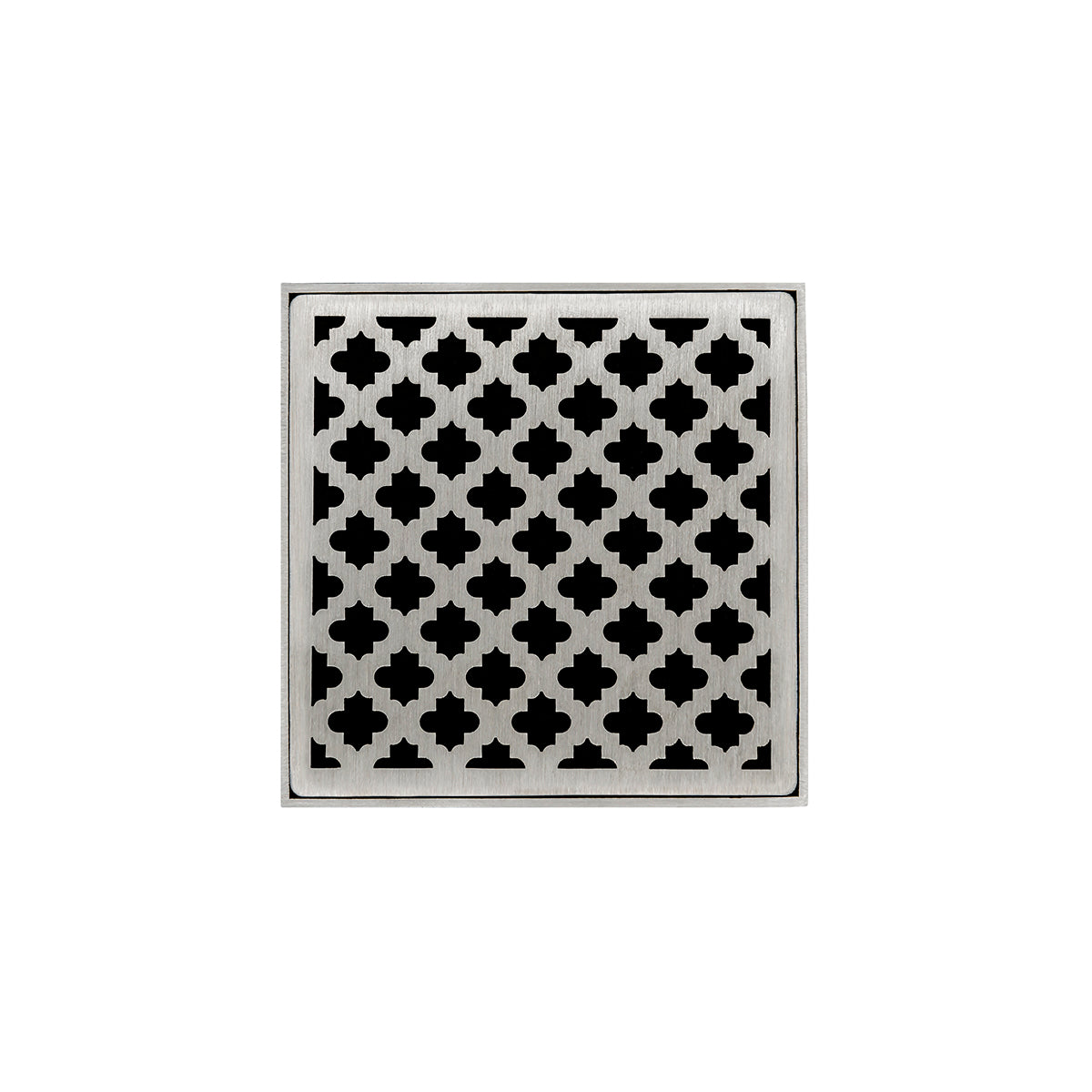 Infinity Drain 5" x 5" MD 5 Complete Kit with Moor Pattern Decorative Plate with PVC Drain Body, 2" Outlet