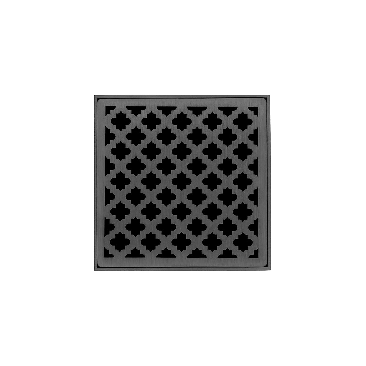 Infinity Drain 4" x 4" MDB 4 Complete Kit with Moor Pattern Decorative Plate with ABS Bonded Flange Drain Body, 2", 3" and 4" Outlet