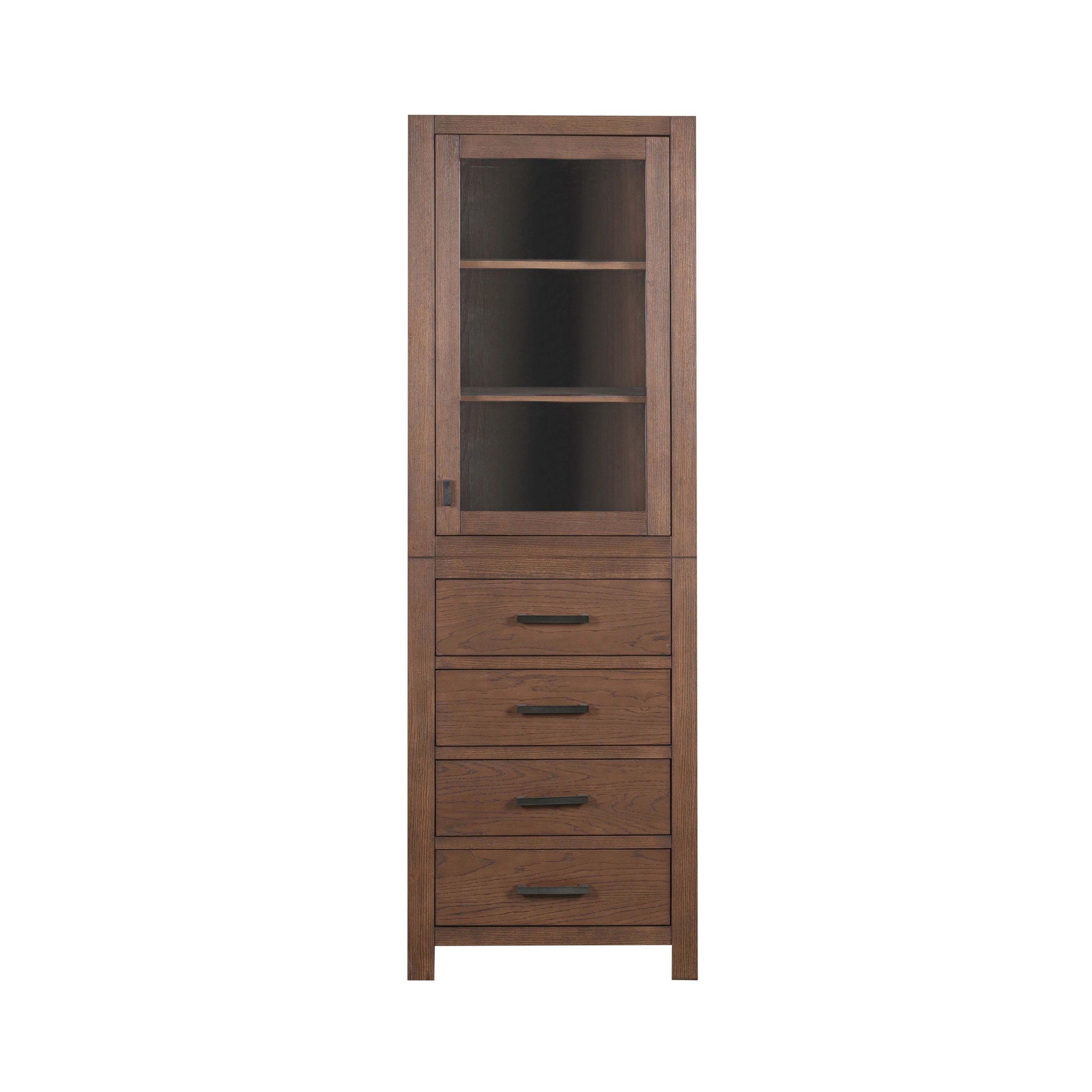 mocha oak linen cabinet