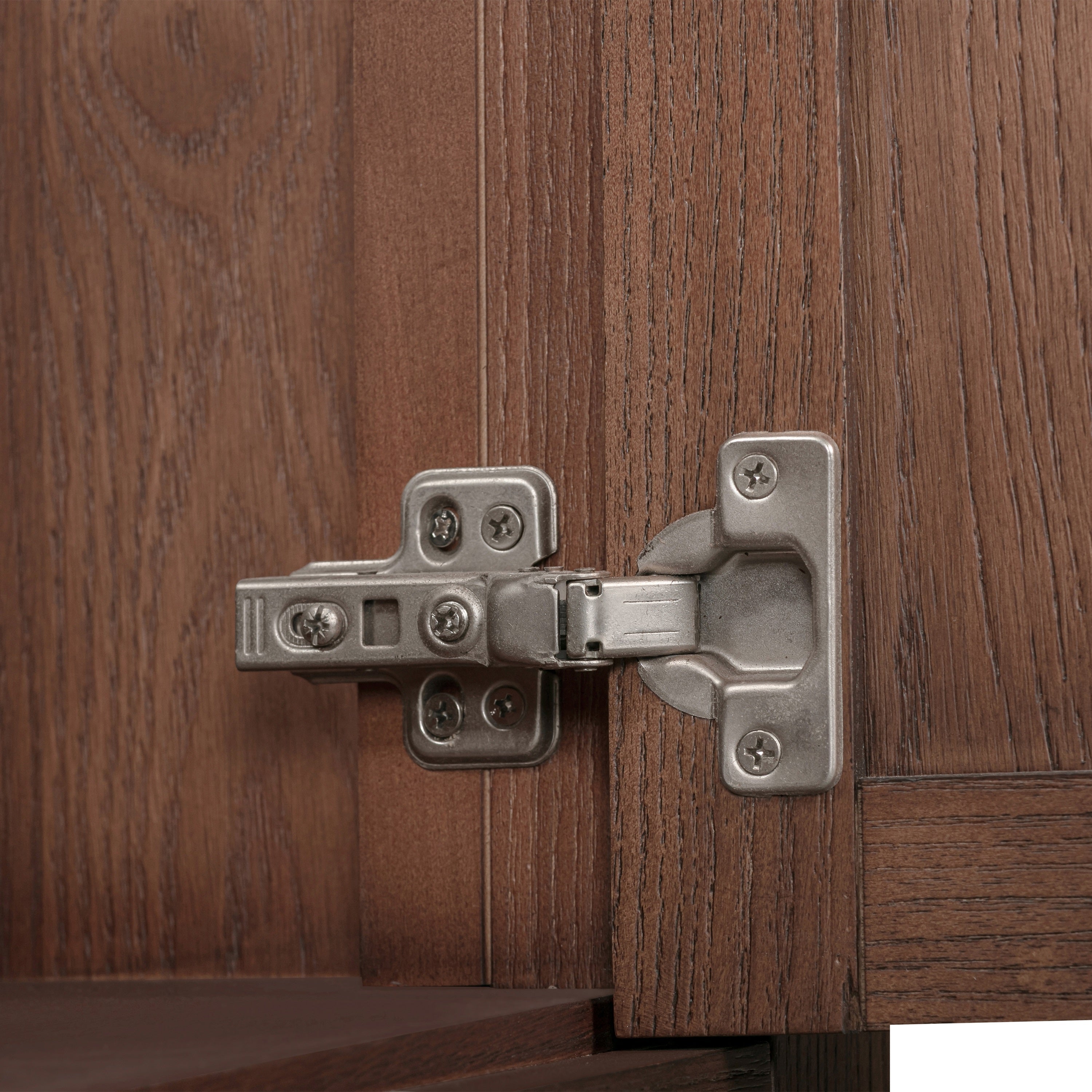 mocha oak linen cabinet