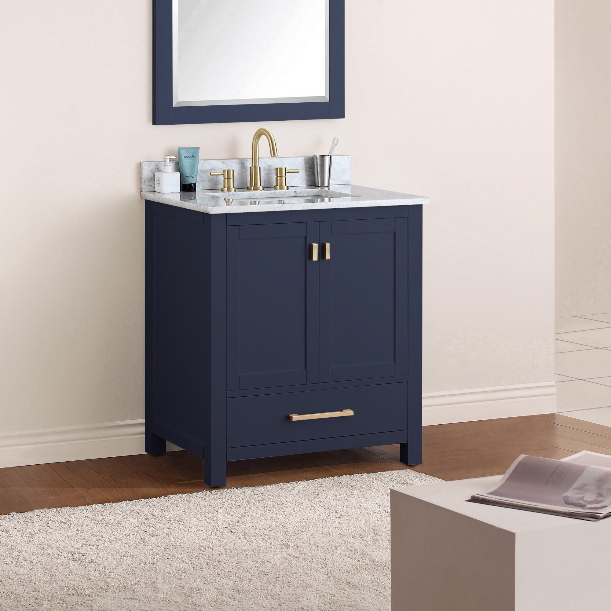 navy blue vanity base