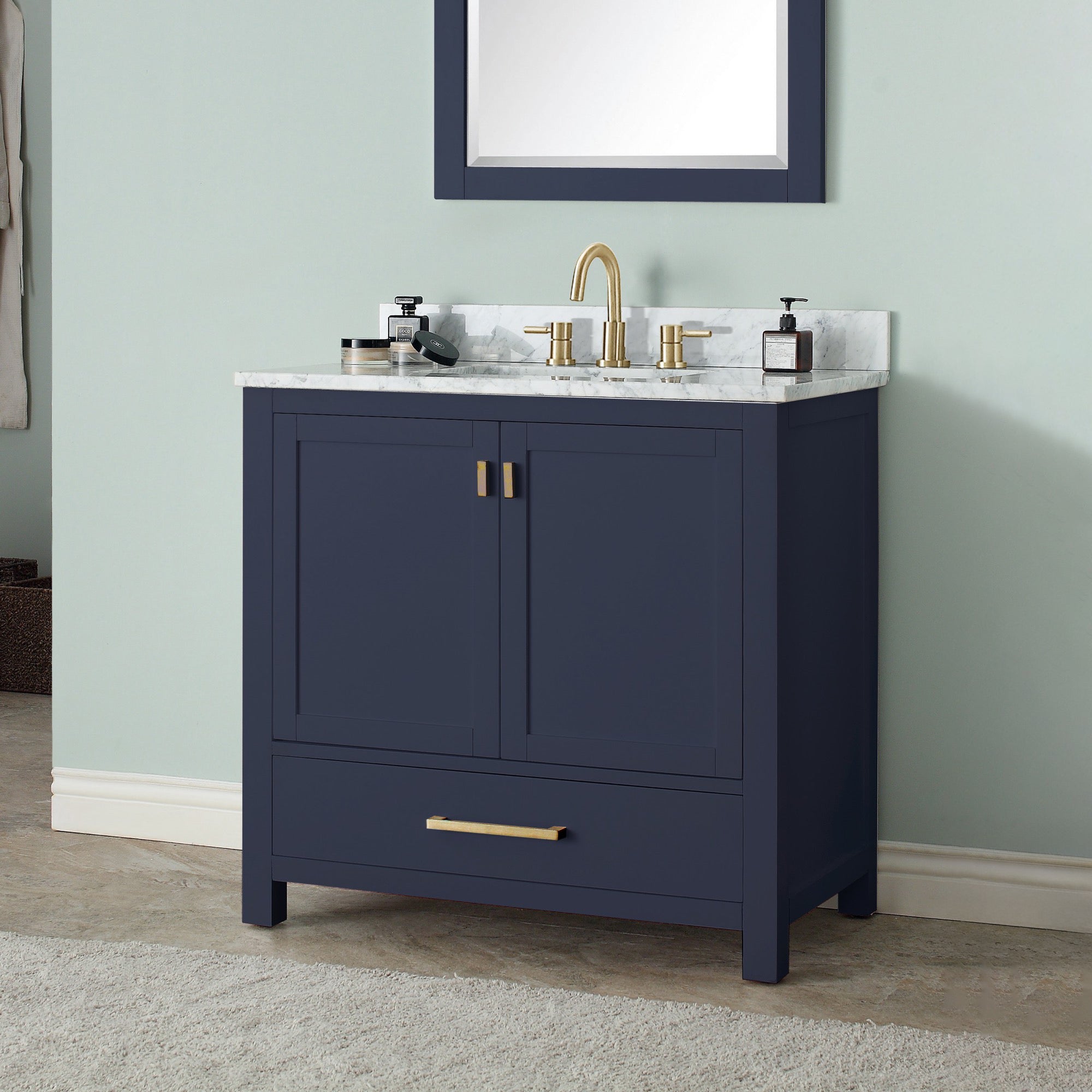 navy blue vanity base