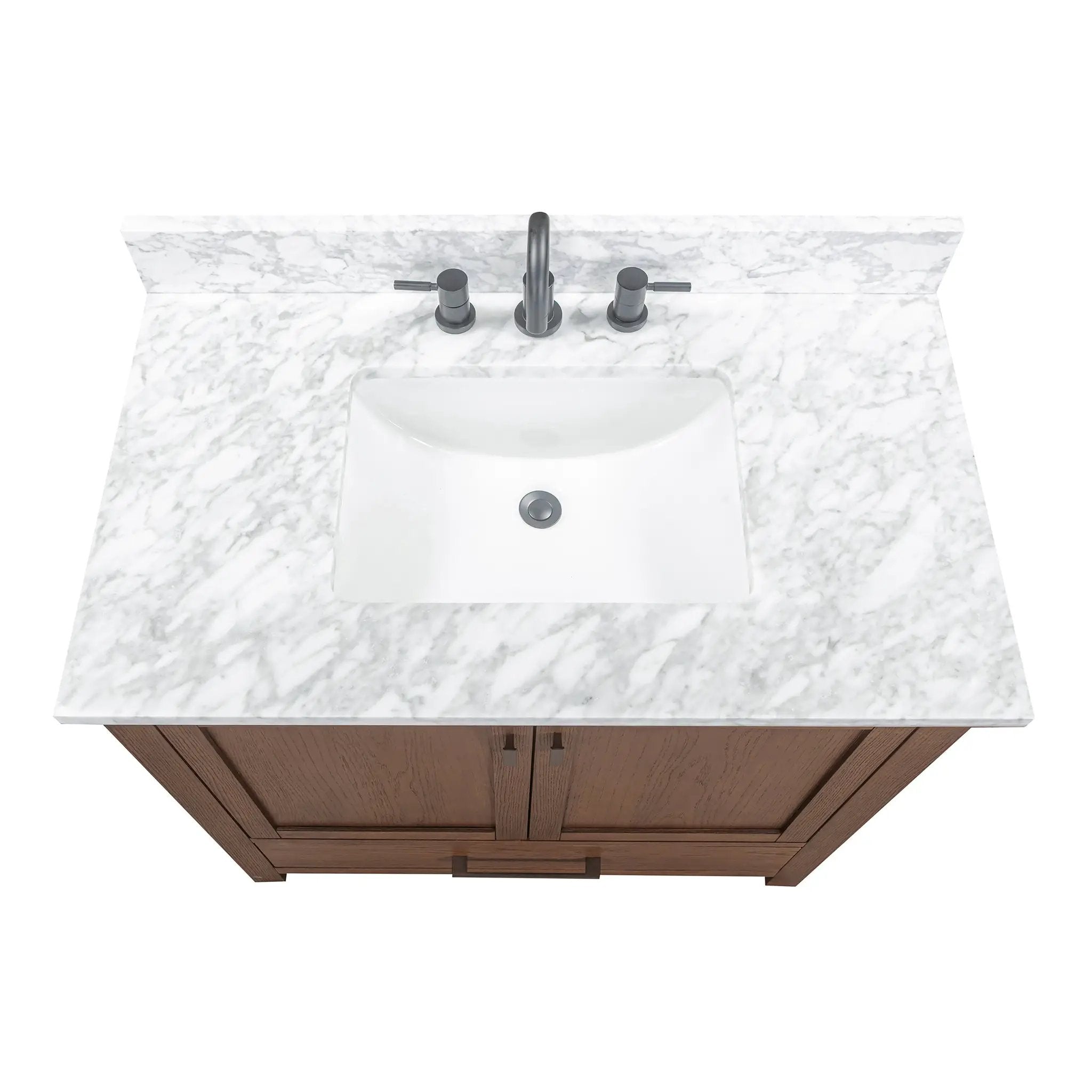 mocha oak vanity set