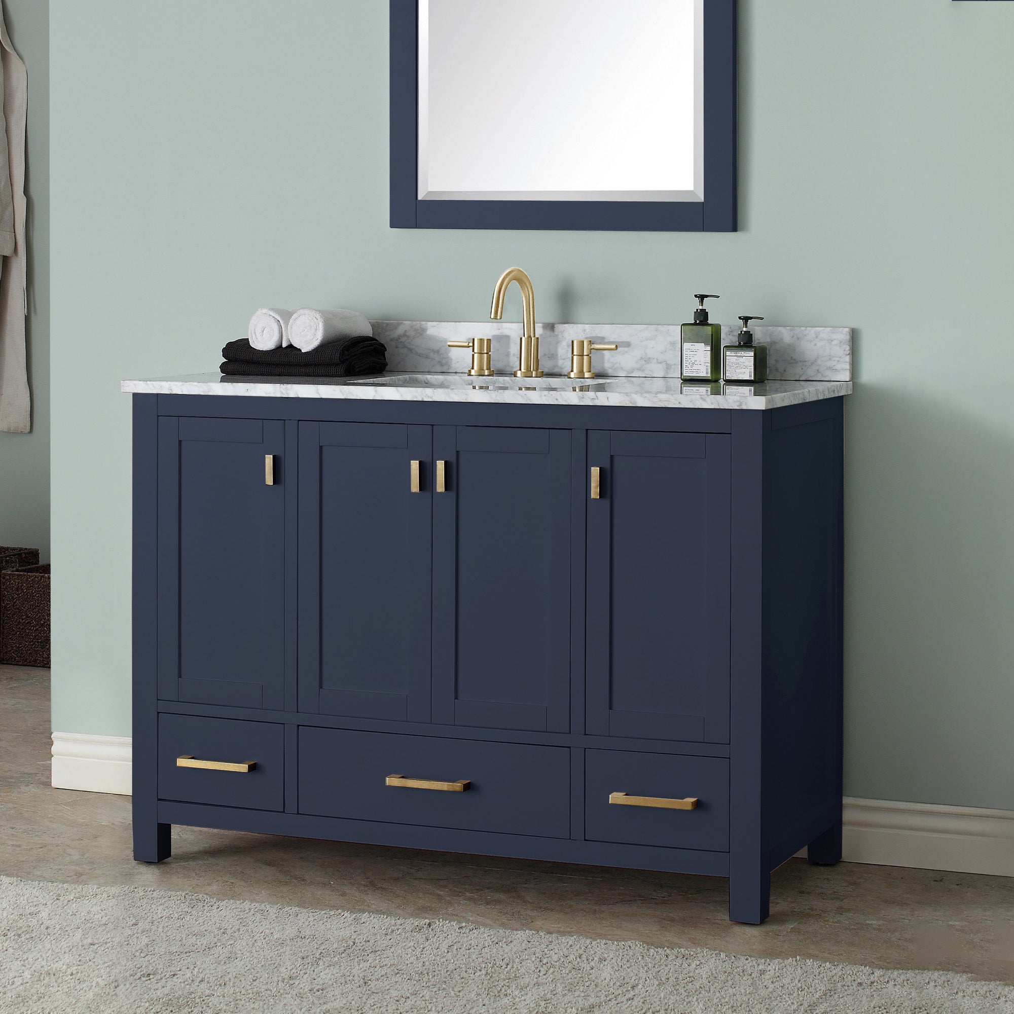 navy blue vanity base