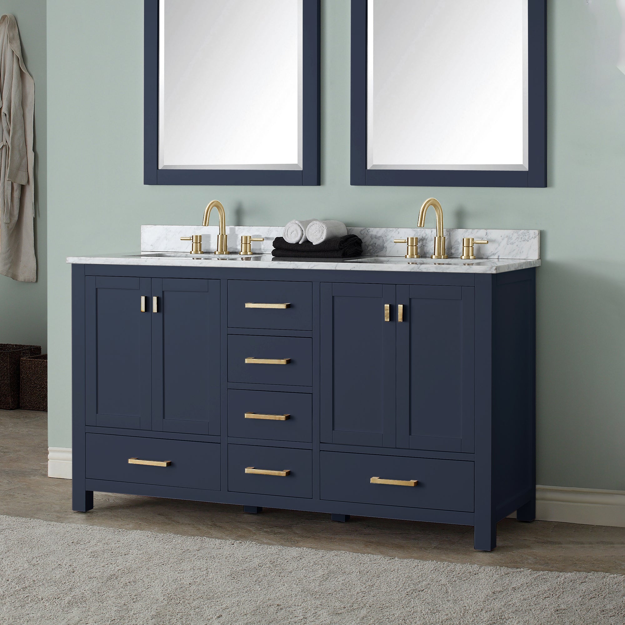 navy blue vanity base