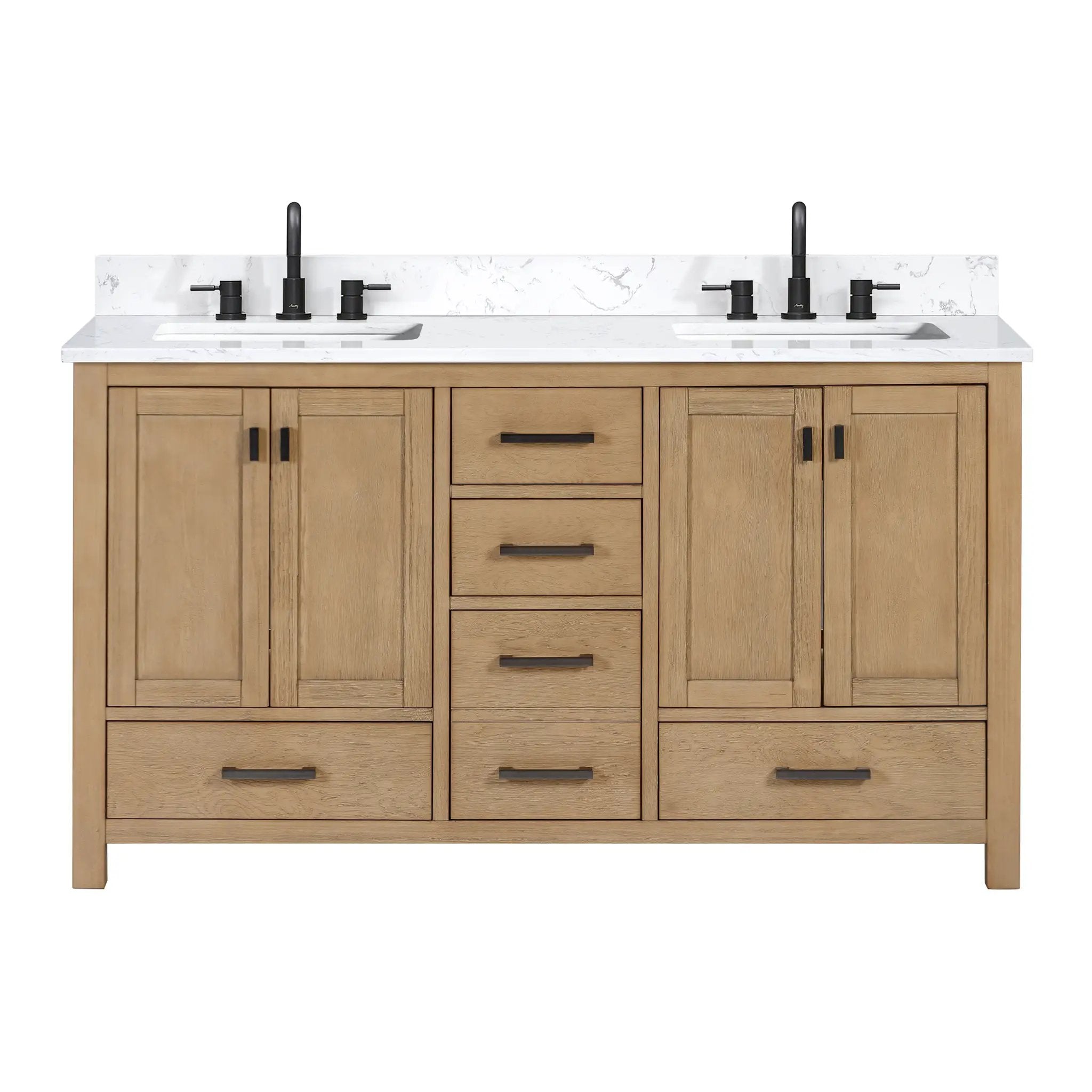 Avanity Modero 61 inch Double Vanity Combo in Carrara White Marble Top by Avanity