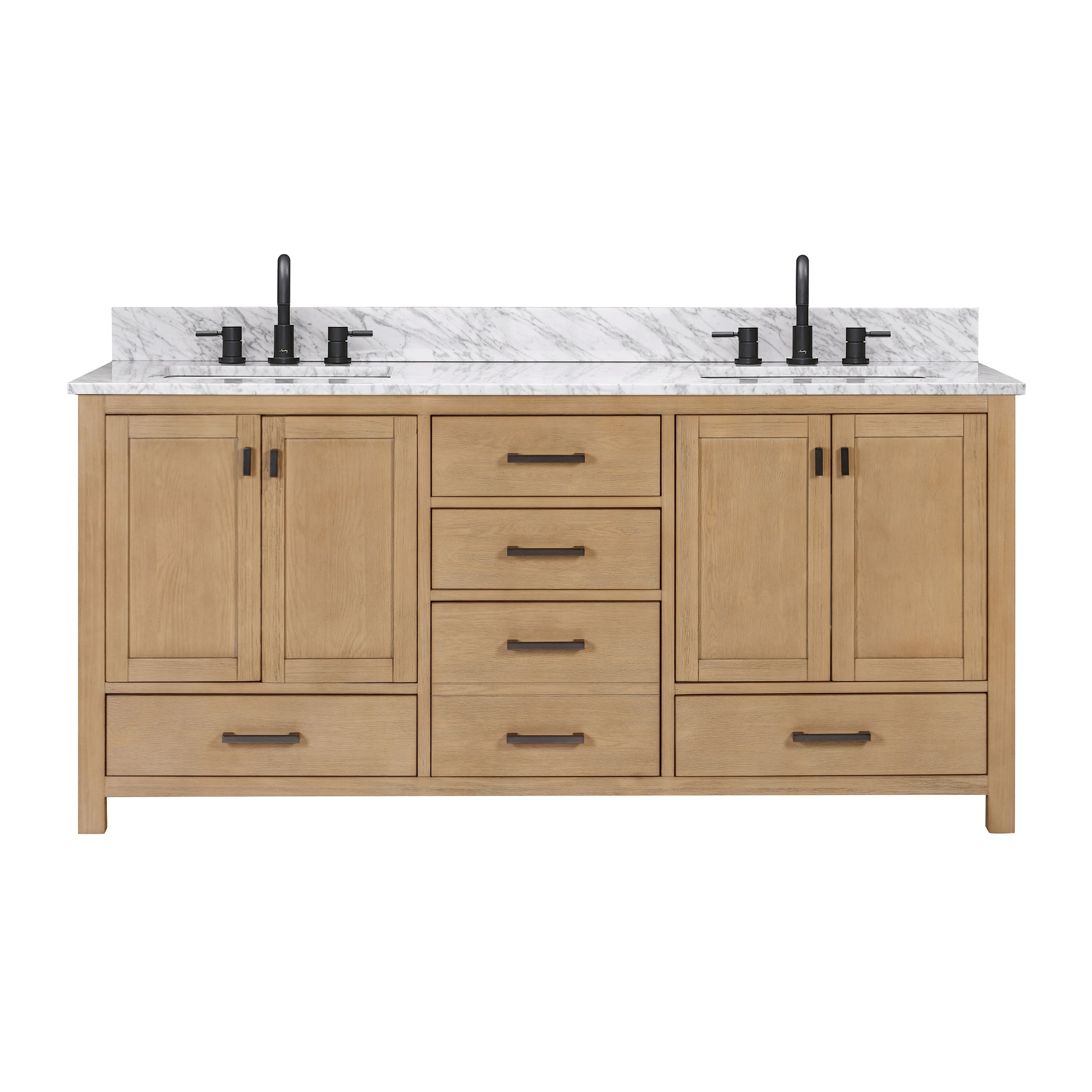 brushed oak vanity set