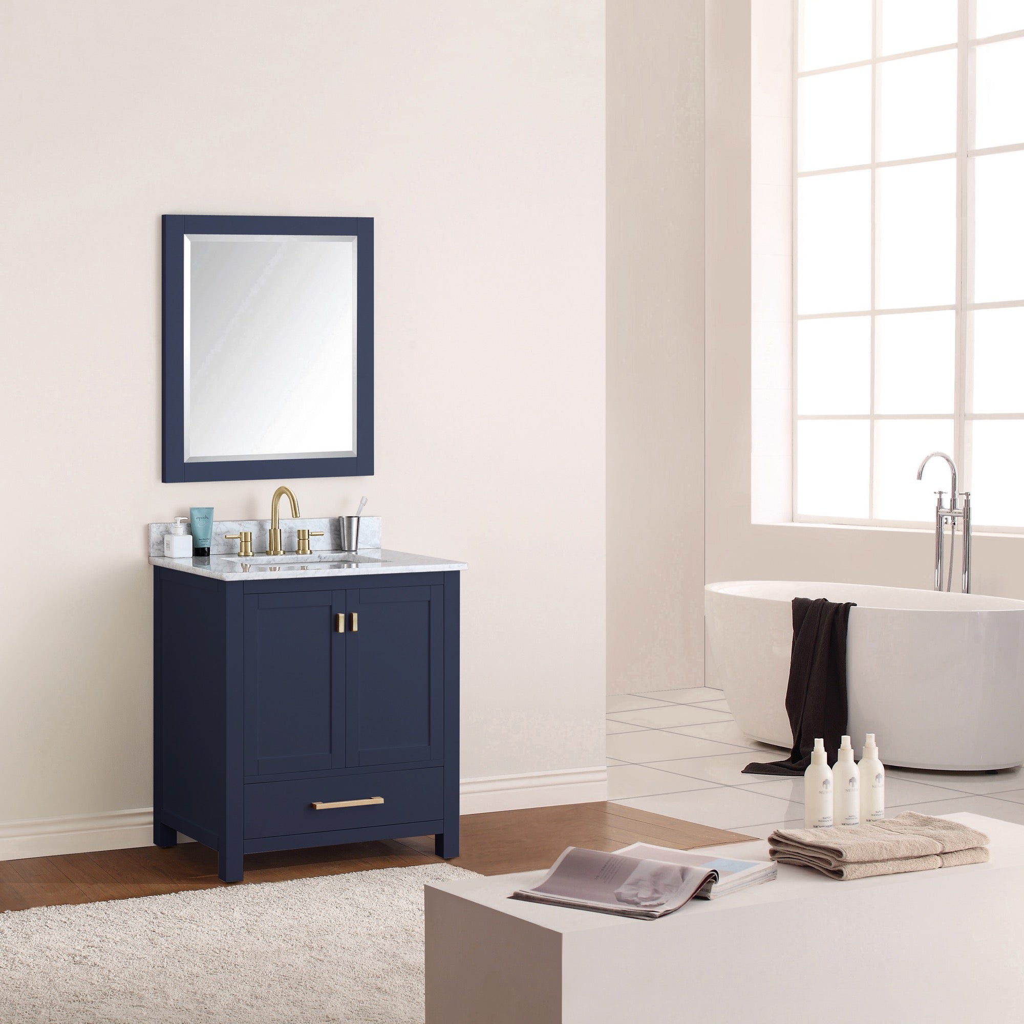 navy blue vanity base