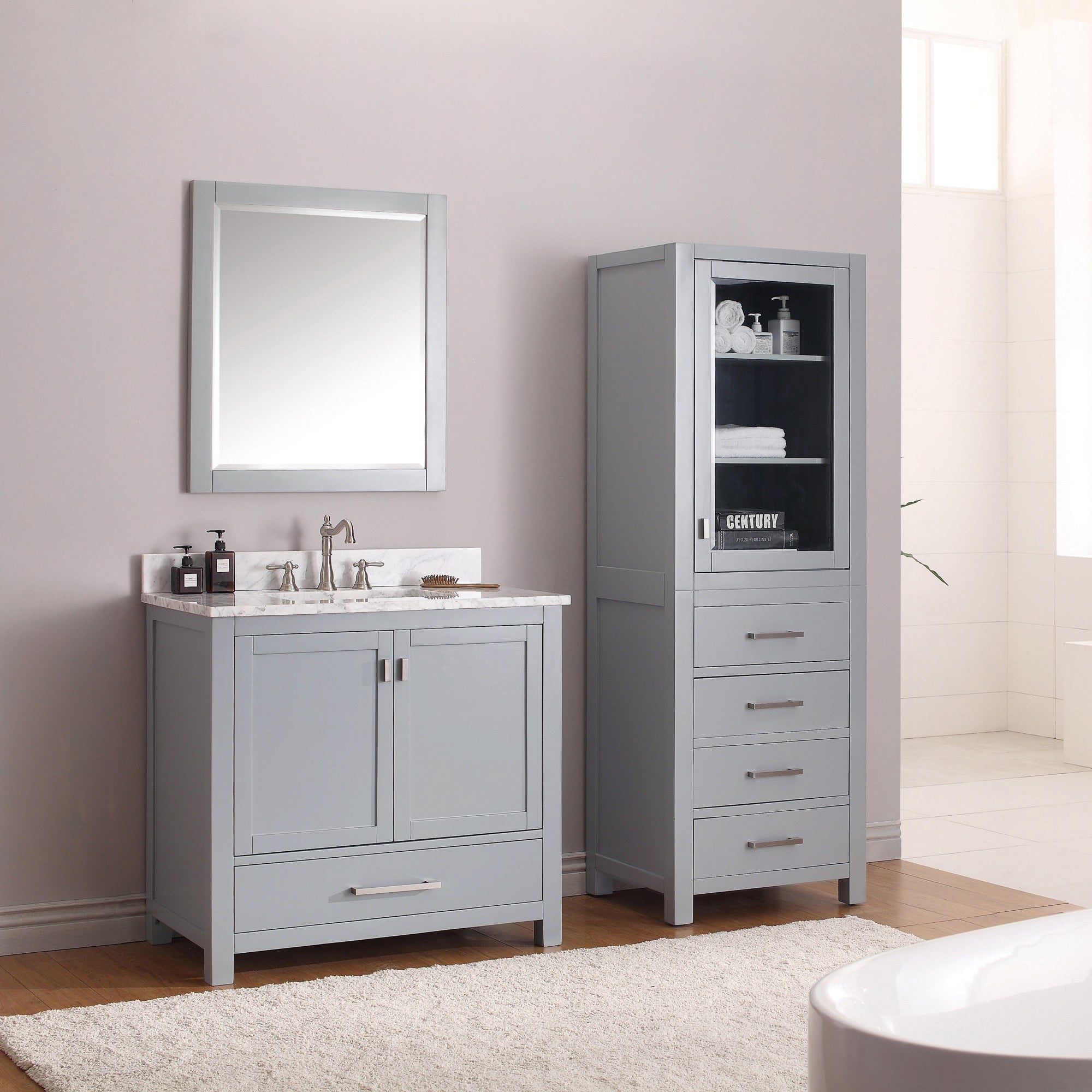 chilled gray vanity cabinet