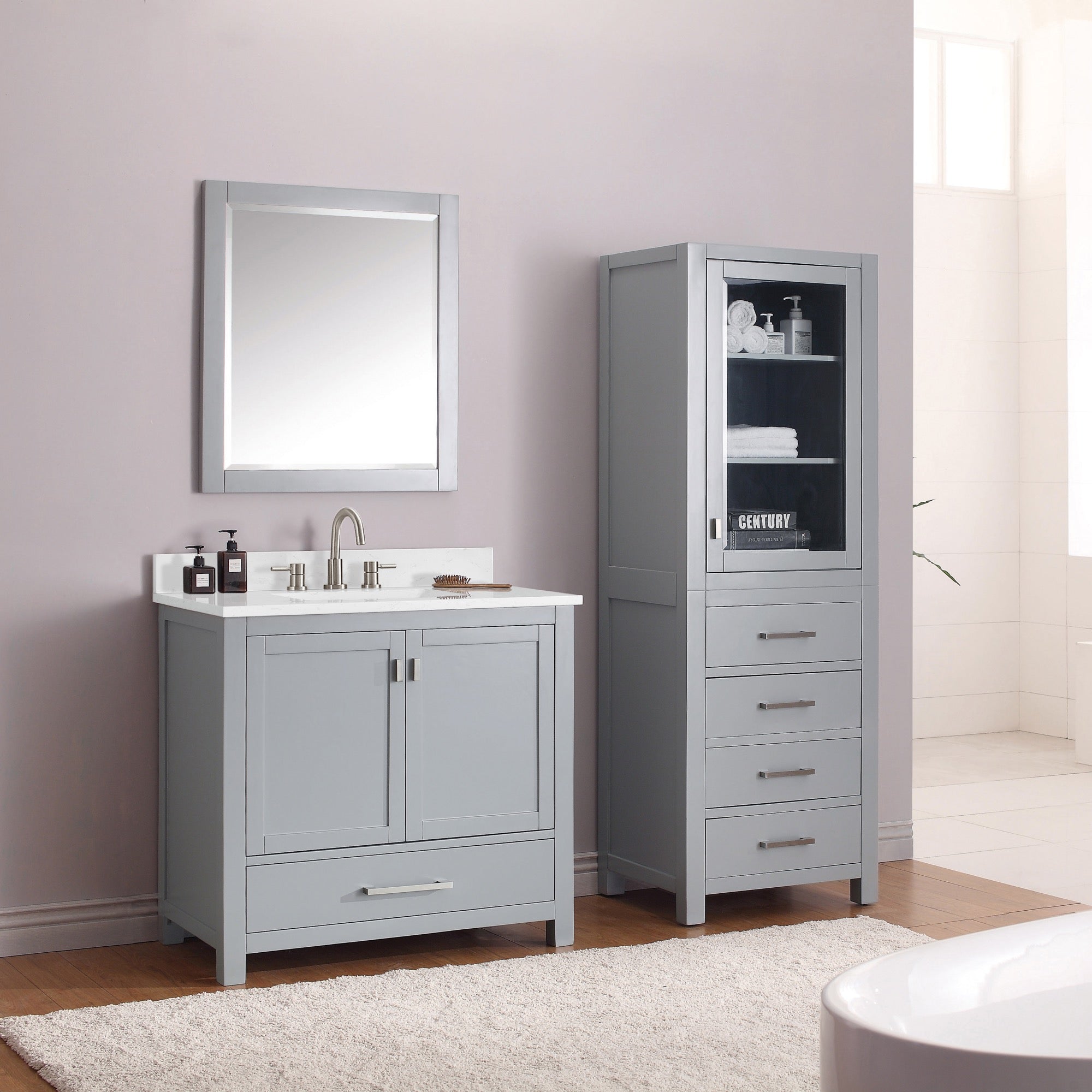 chilled gray vanity set