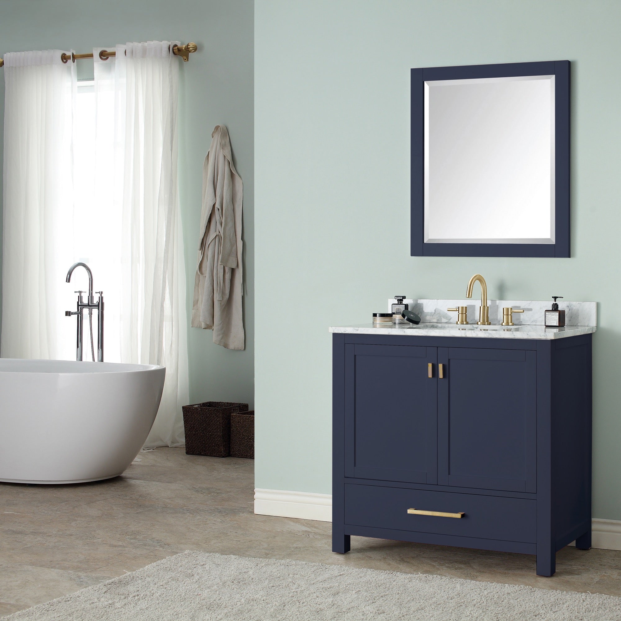 navy blue vanity base