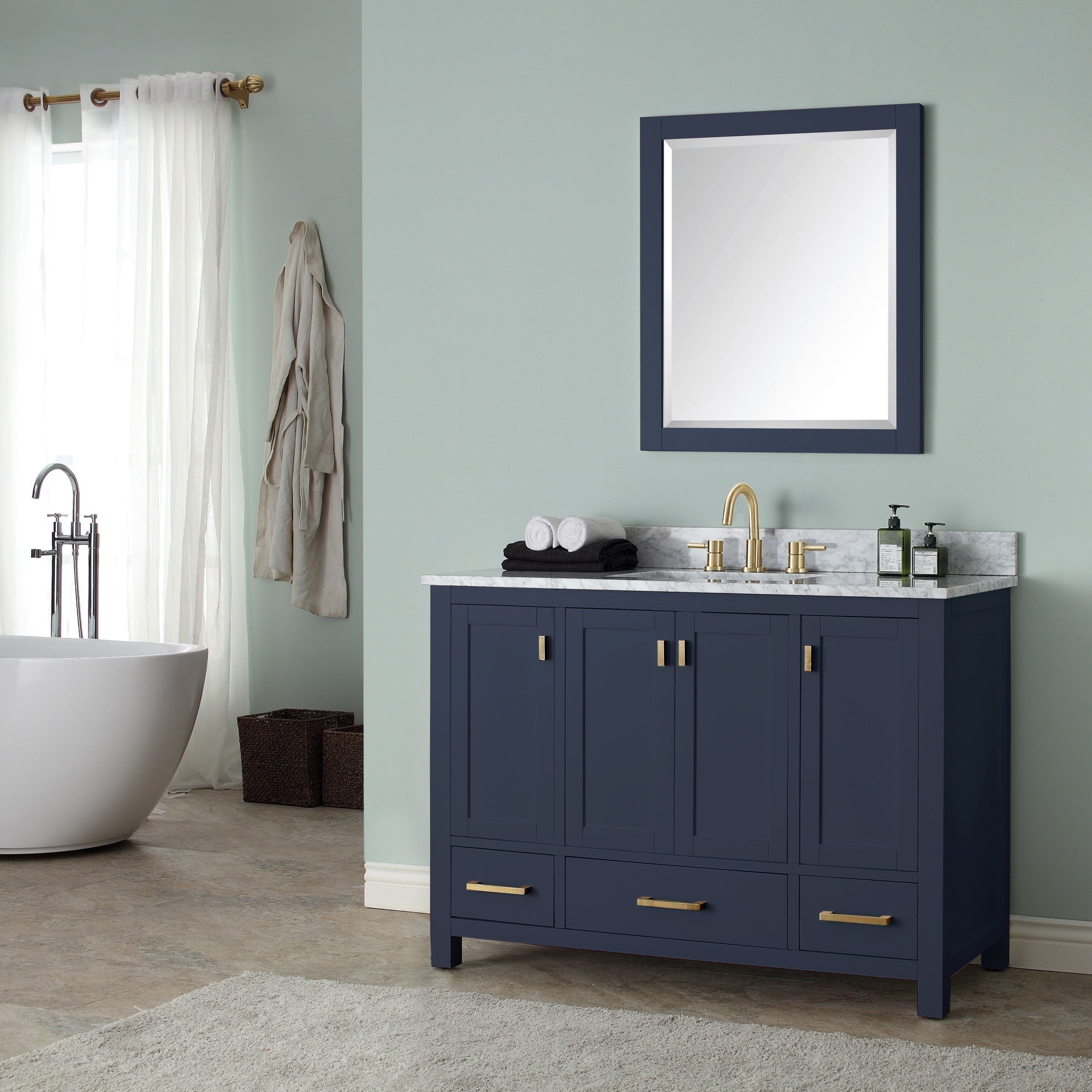 navy blue vanity base