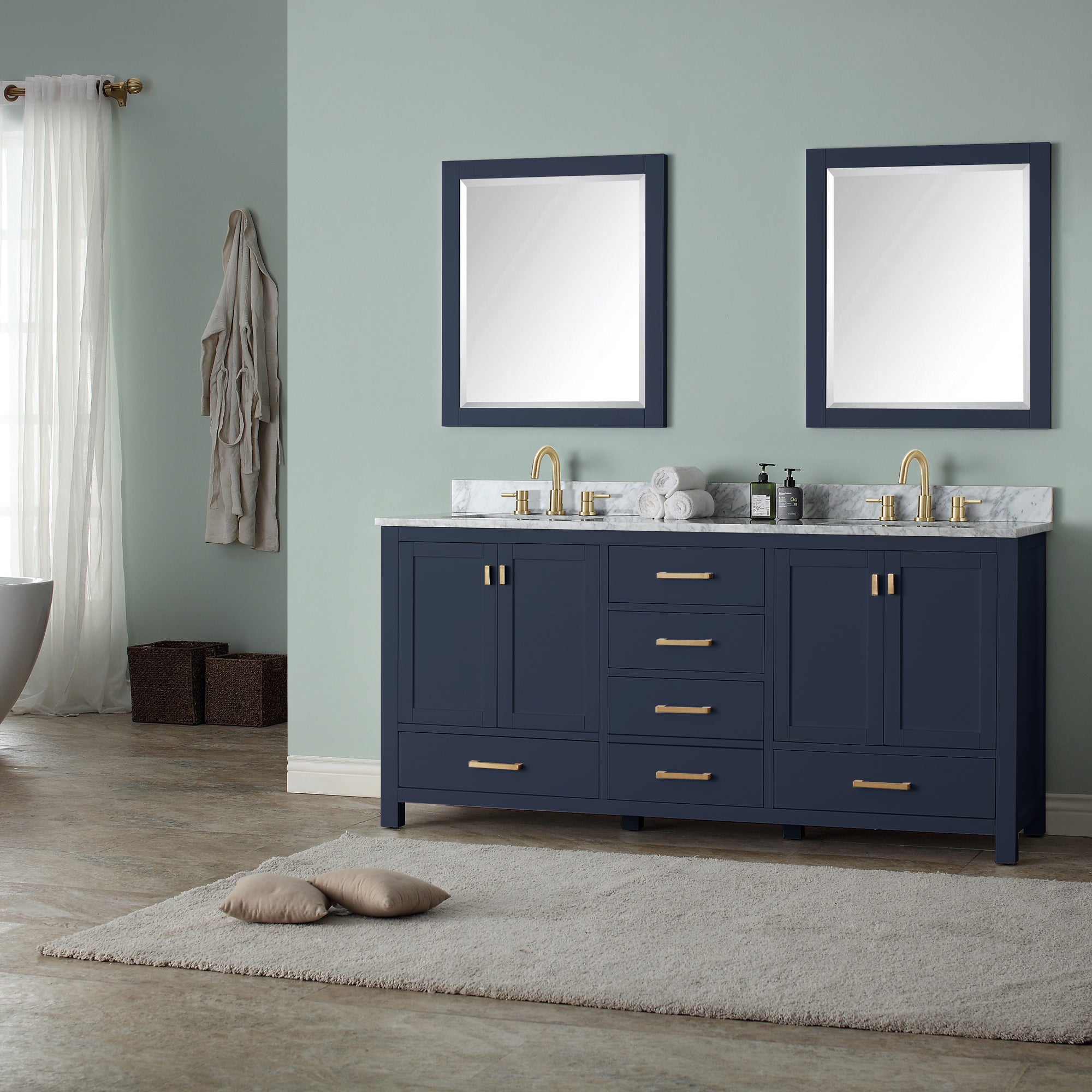 navy blue vanity base