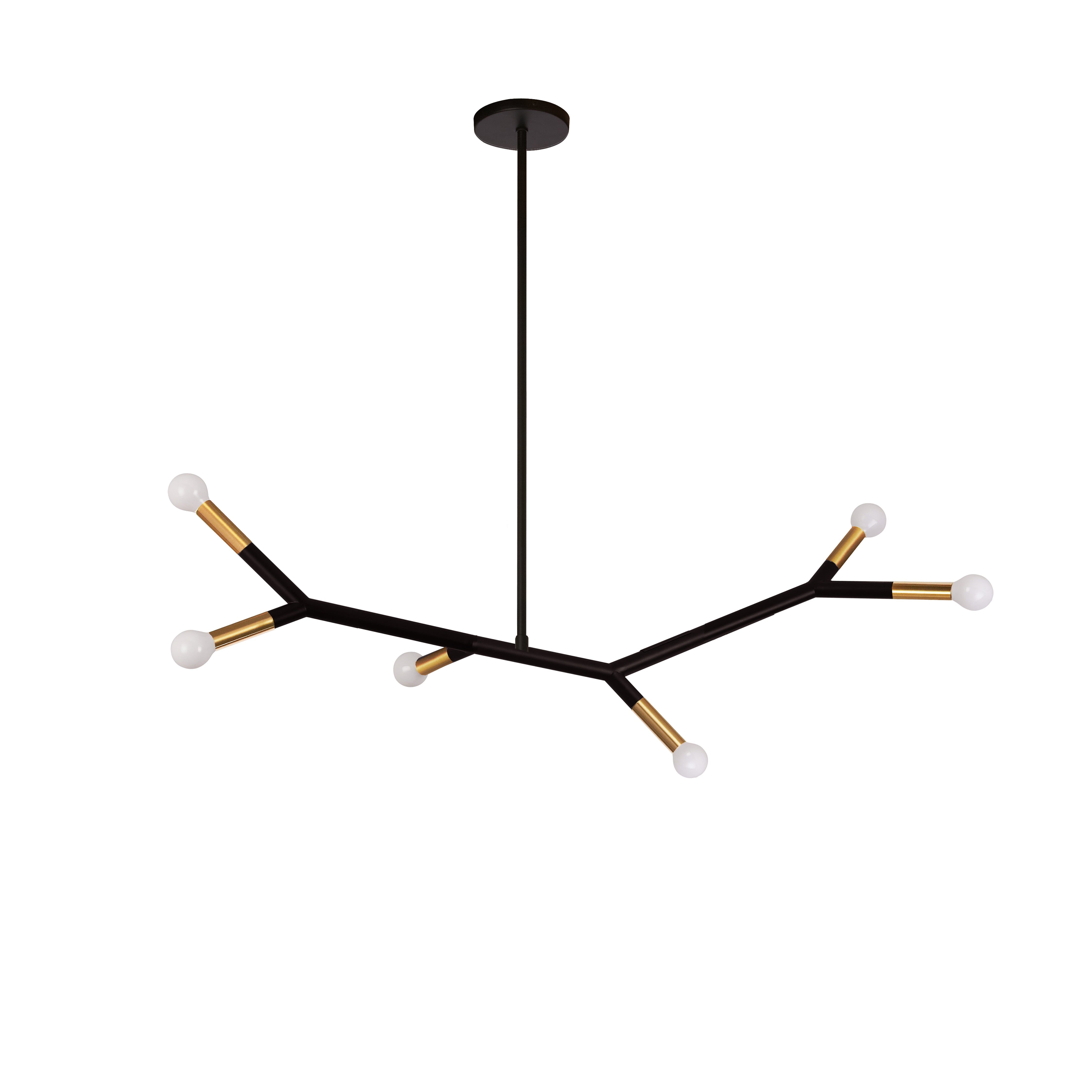 matte black/aged brass pendant light