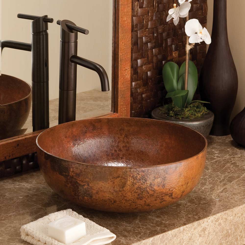 tempered copper bathroom sink
