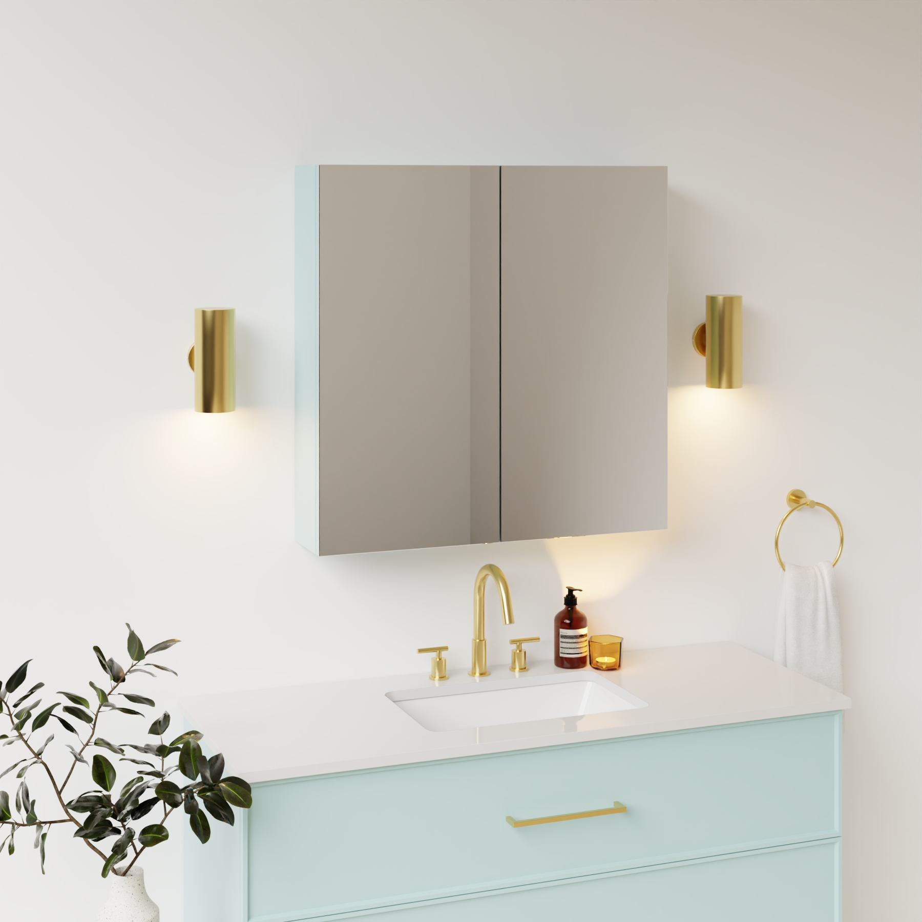 duck egg blue satin paint medicine cabinet