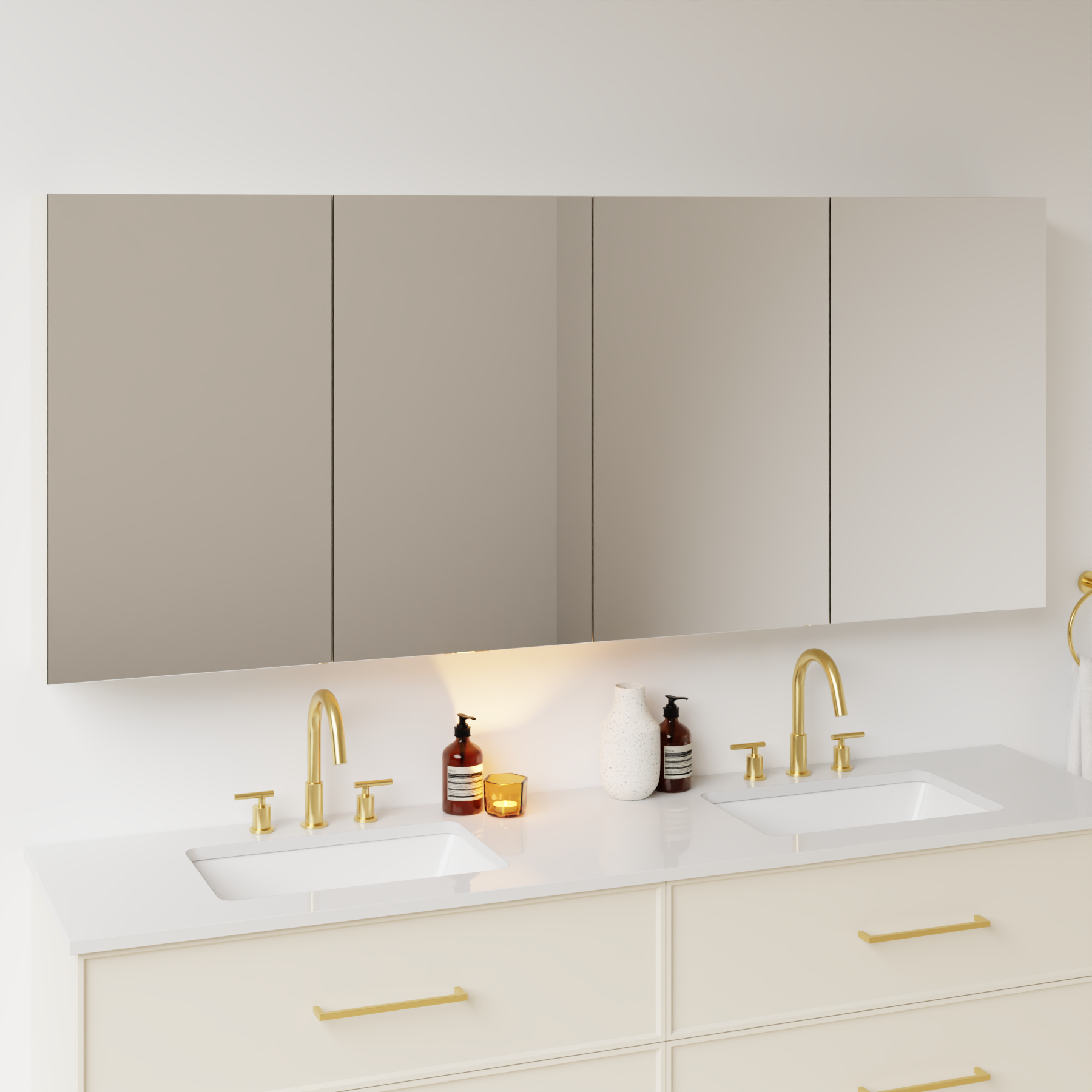 grey beige satin paint medicine cabinet